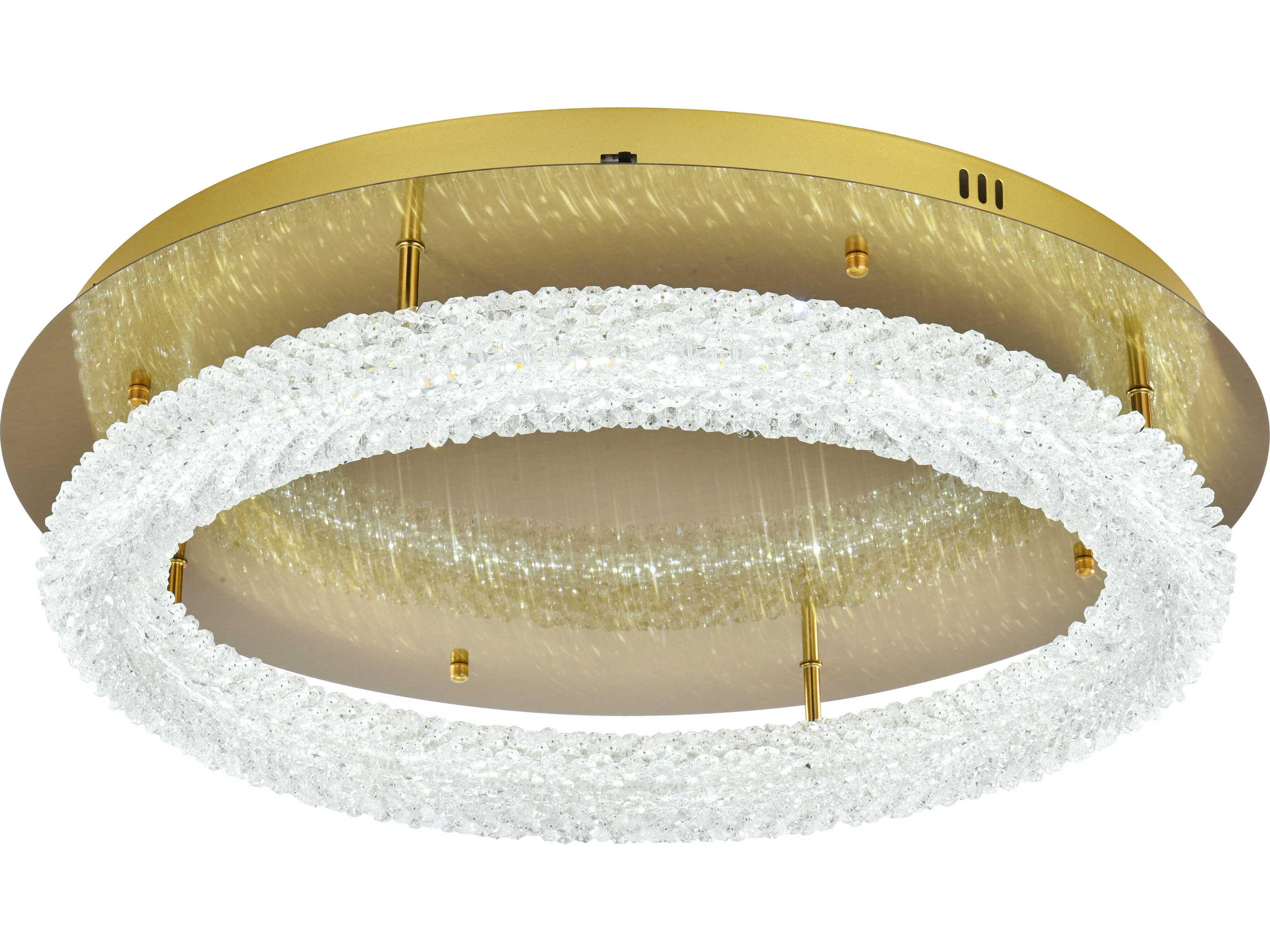 Elegant Lighting Bowen 1-Light Satin Gold Round Semi Flush Mount