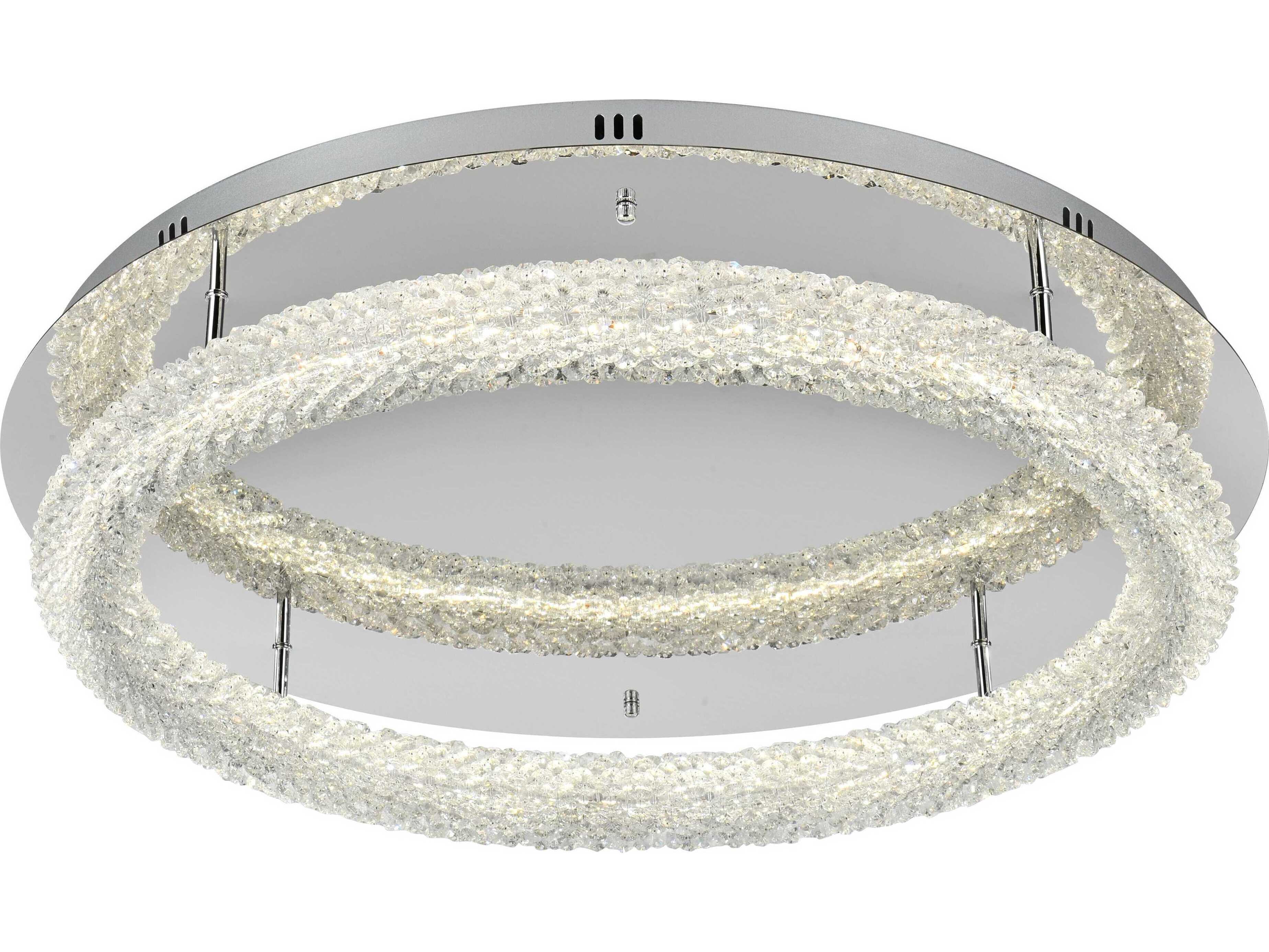 Elegant Lighting Bowen 1-Light Chrome Round Semi Flush Mount