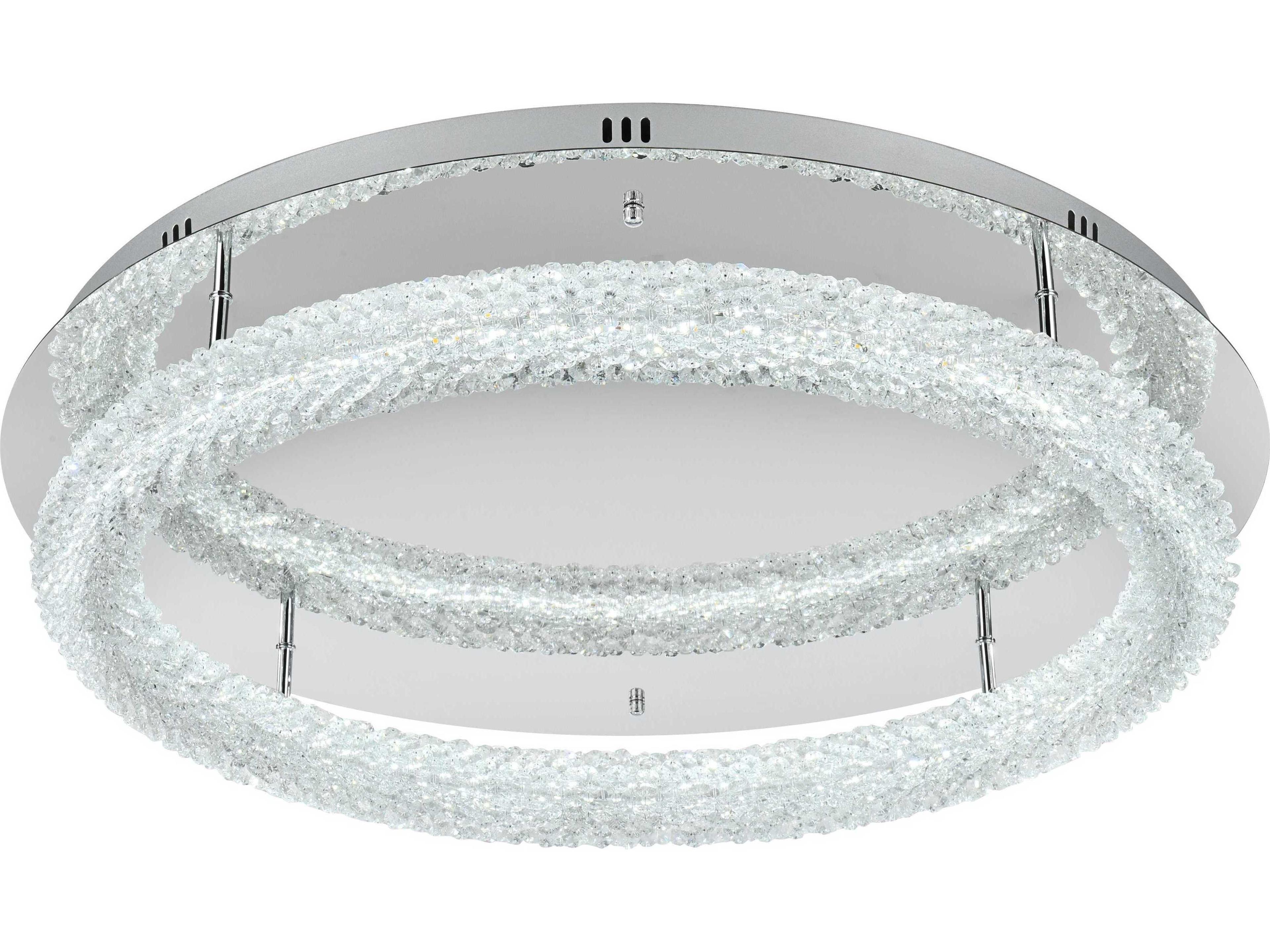 Elegant Lighting Bowen 1-Light Chrome Round Semi Flush Mount