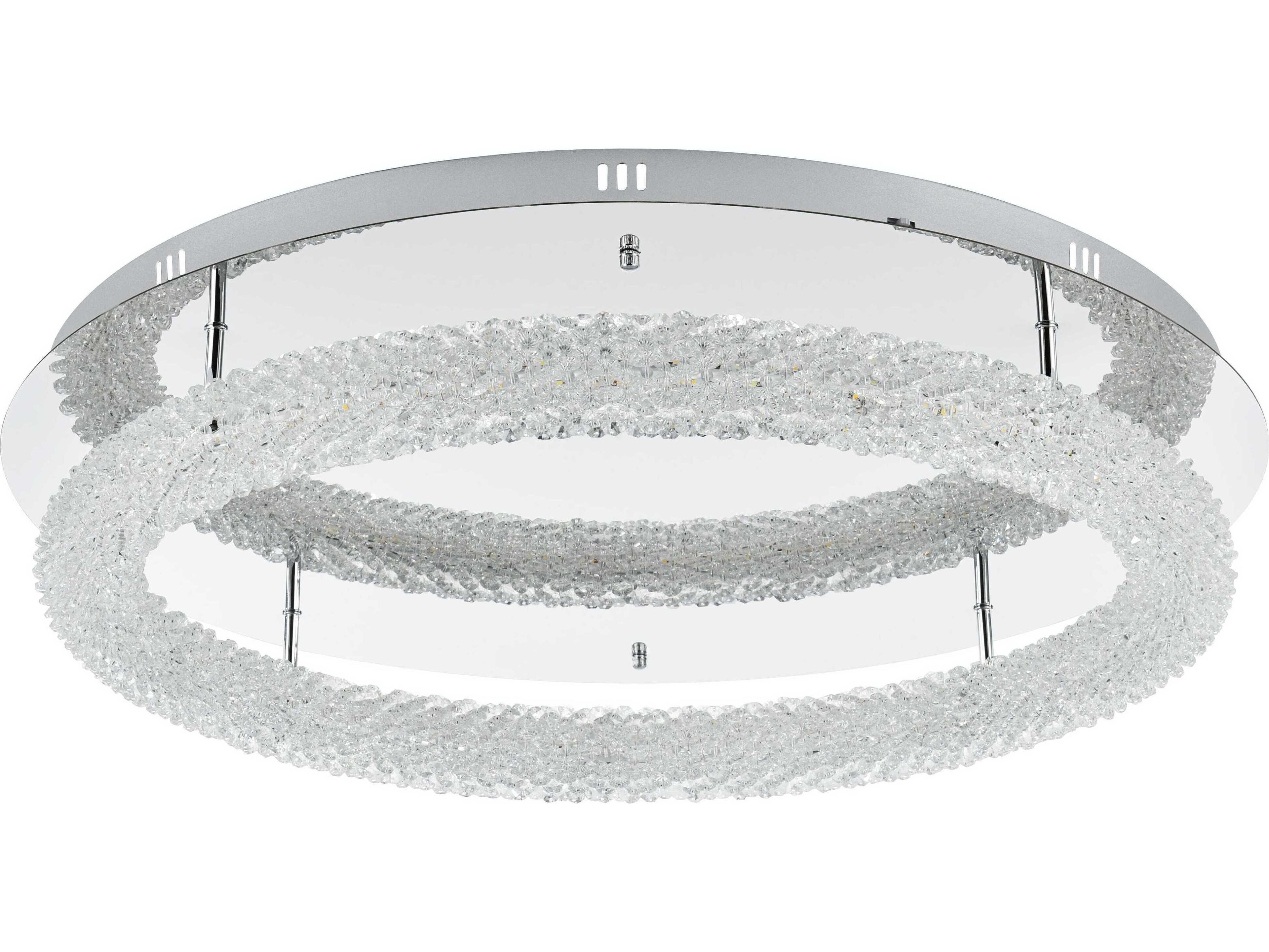 Elegant Lighting Bowen 1-Light Chrome Round Semi Flush Mount