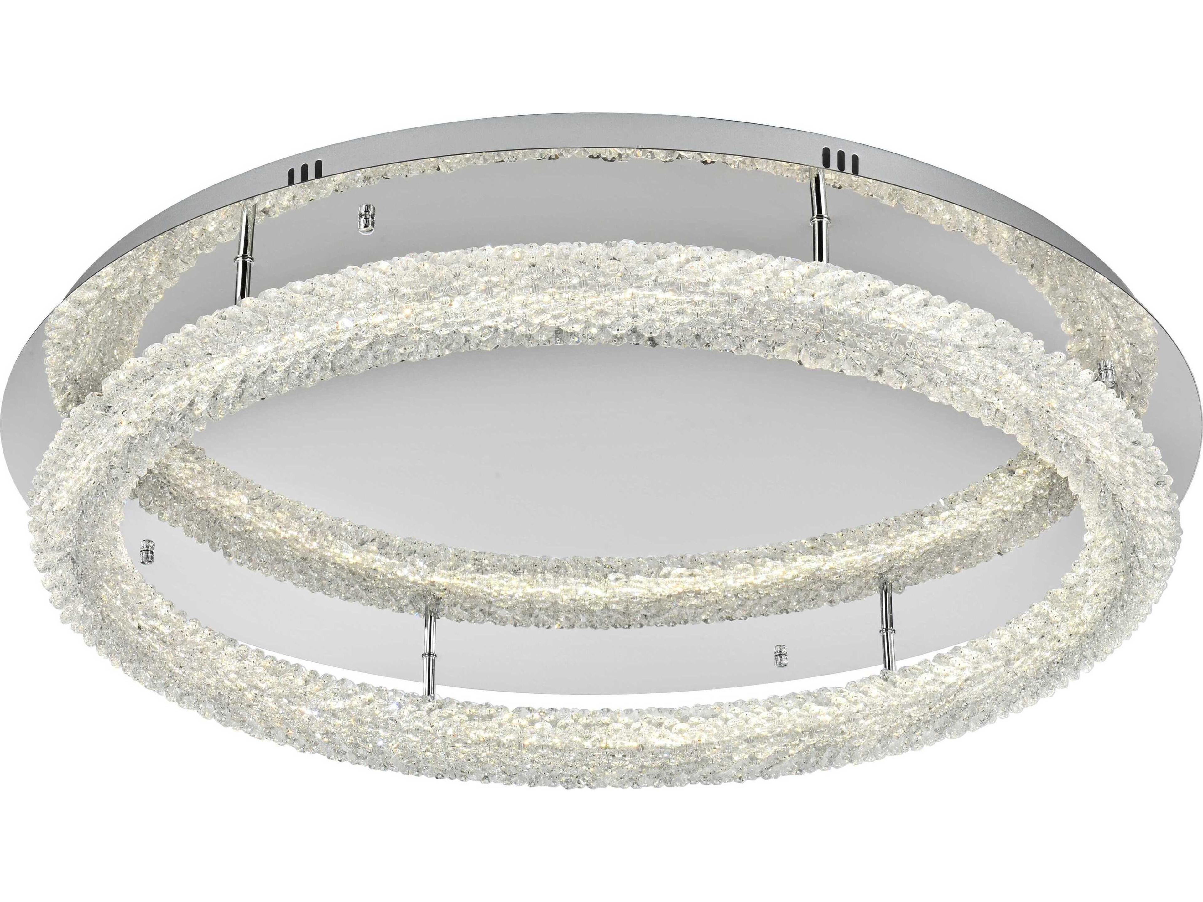 Elegant Lighting Bowen 1-Light Chrome Round Semi Flush Mount