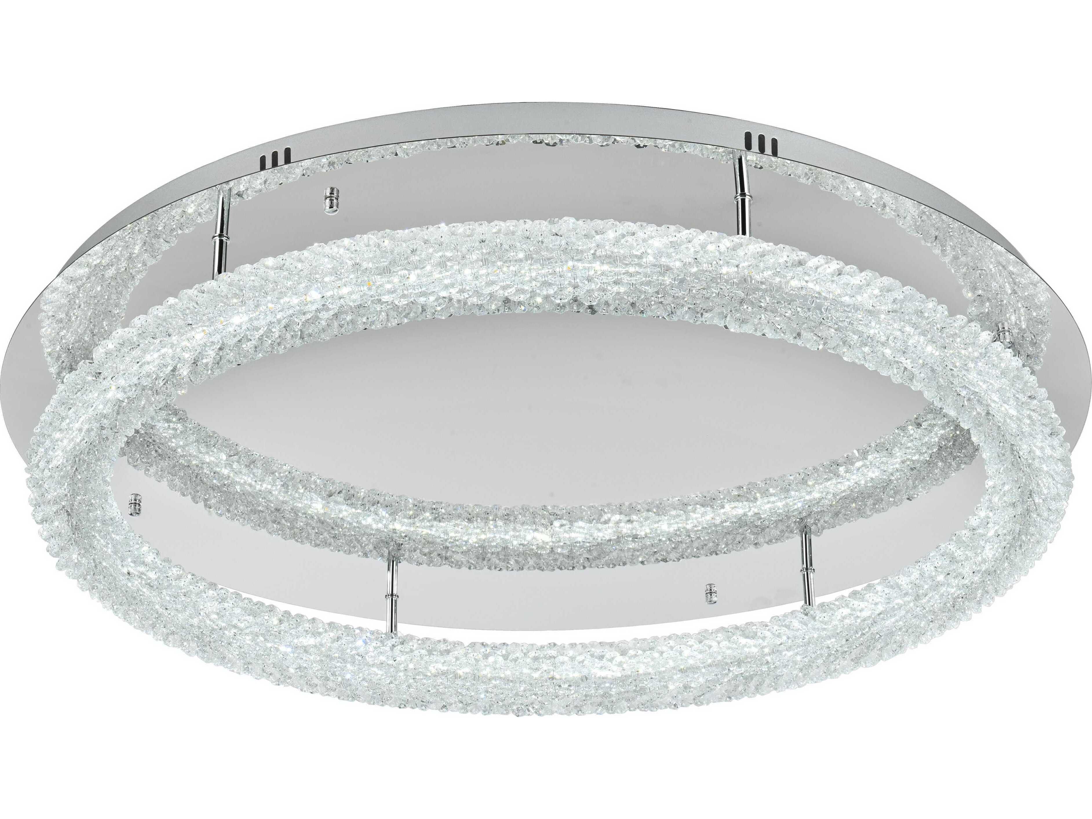 Elegant Lighting Bowen 1-Light Chrome Round Semi Flush Mount