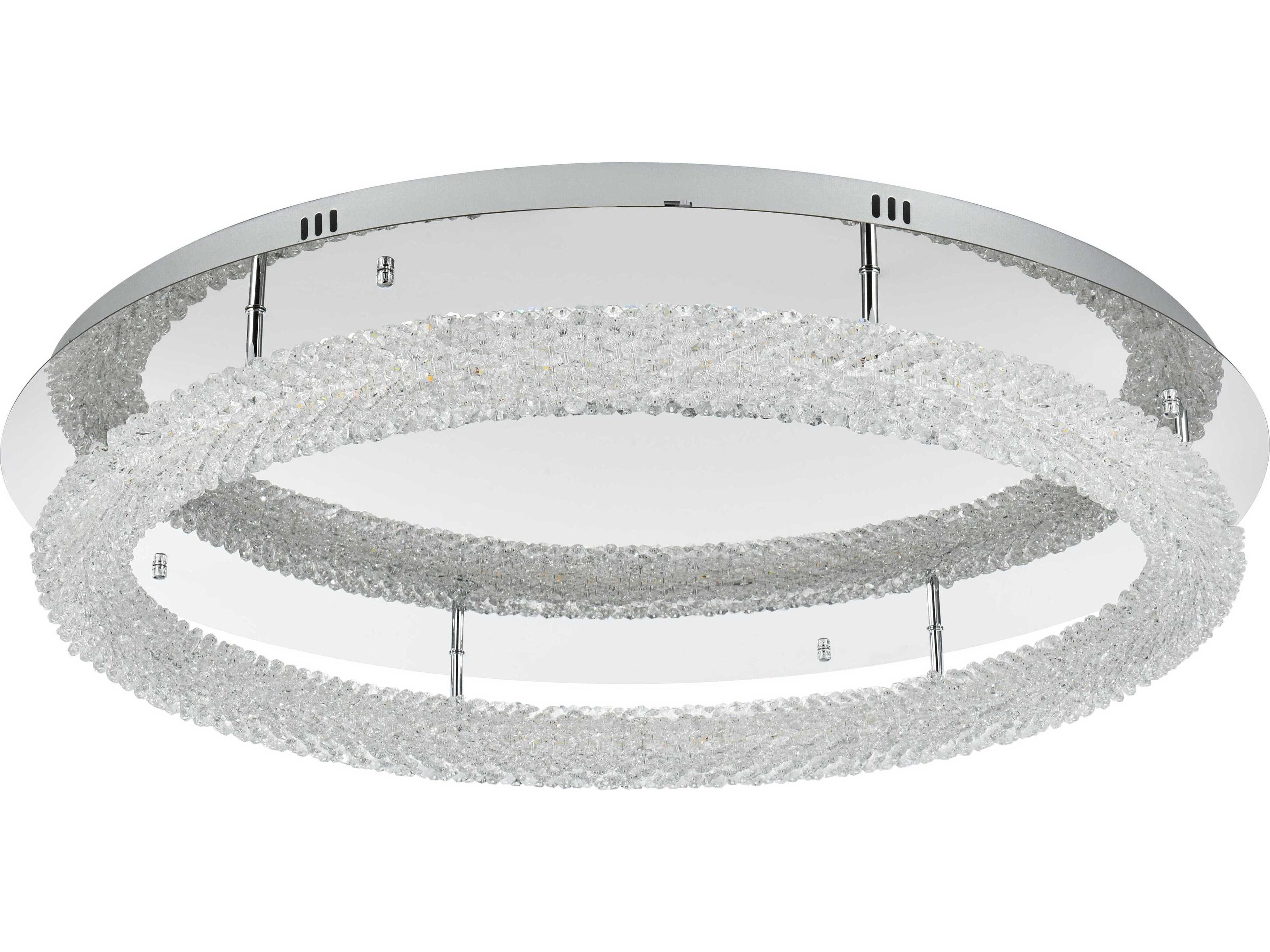 Elegant Lighting Bowen 1-Light Chrome Round Semi Flush Mount