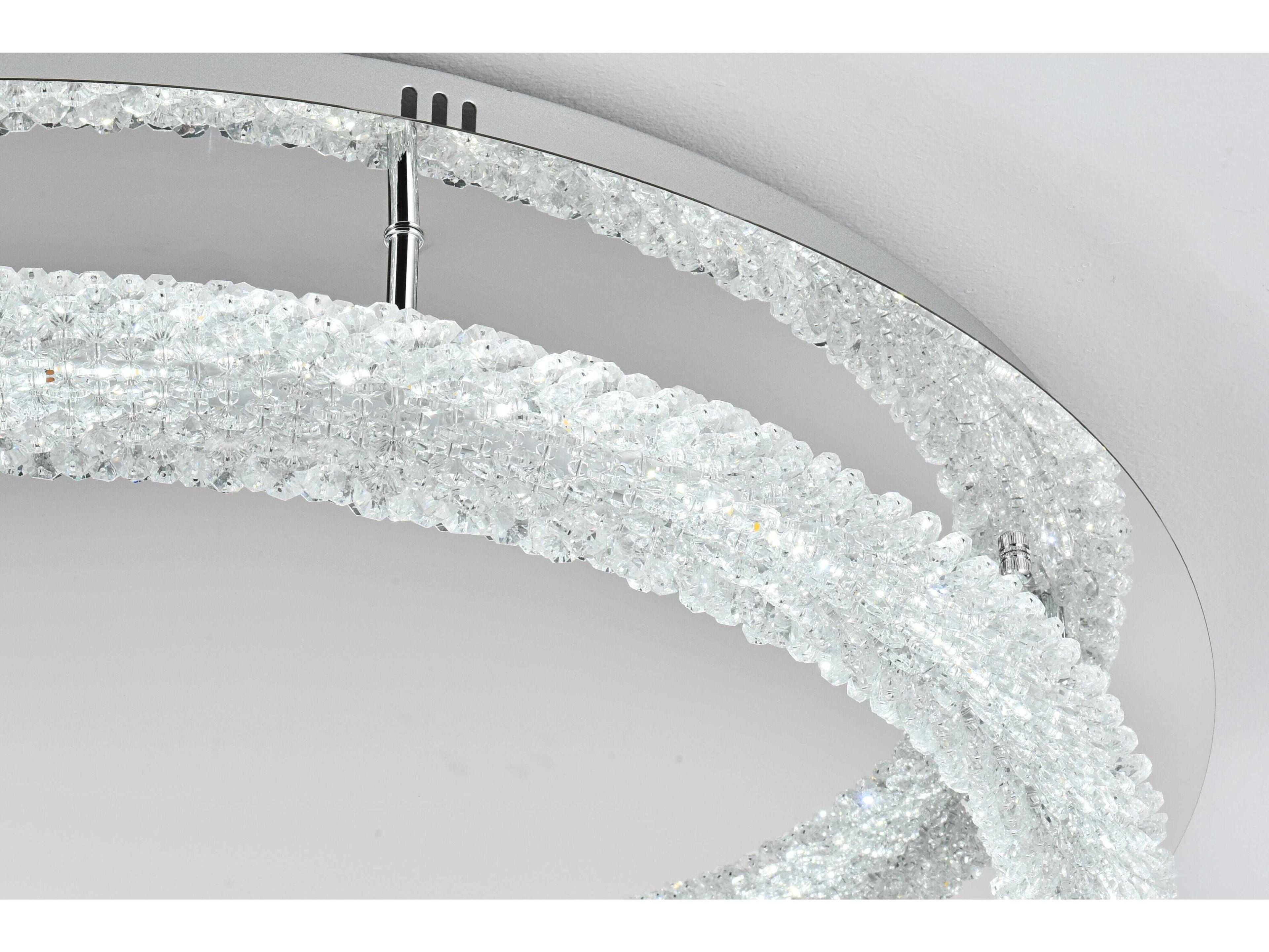 Elegant Lighting Bowen 1-Light Chrome Round Semi Flush Mount