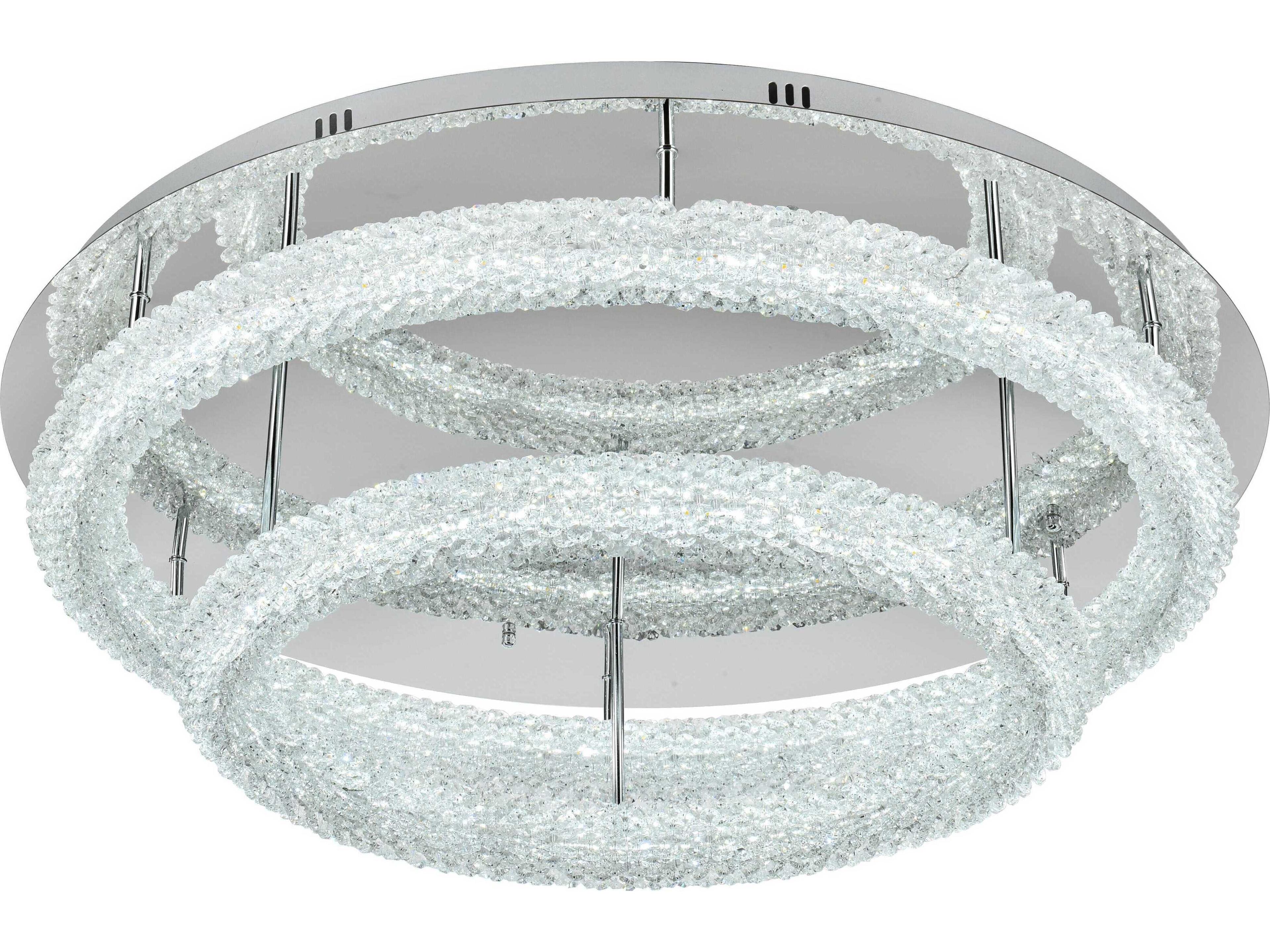 Elegant Lighting Bowen 2-Light Chrome Round Tiered Semi Flush Mount