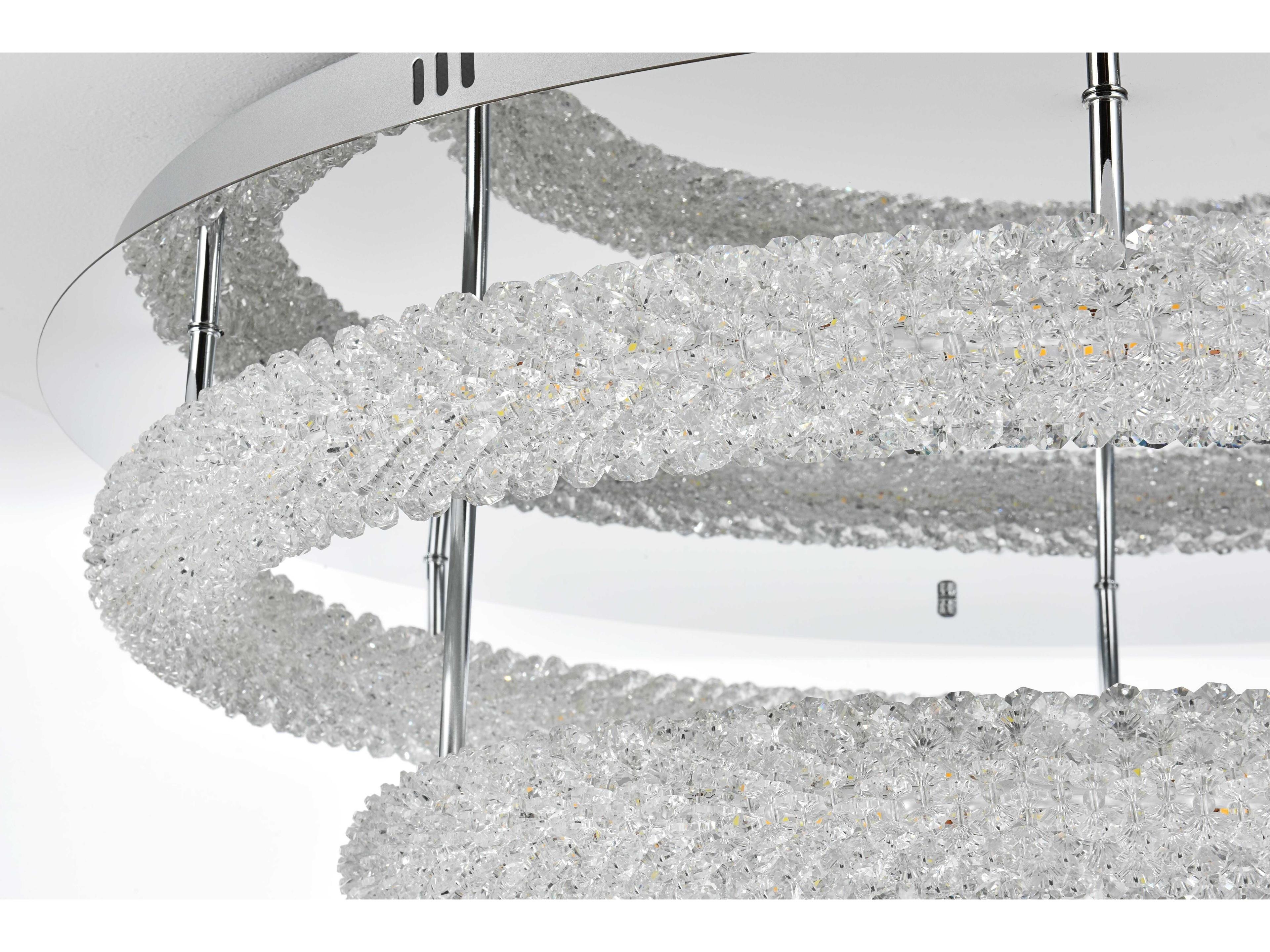 Elegant Lighting Bowen 2-Light Chrome Round Tiered Semi Flush Mount