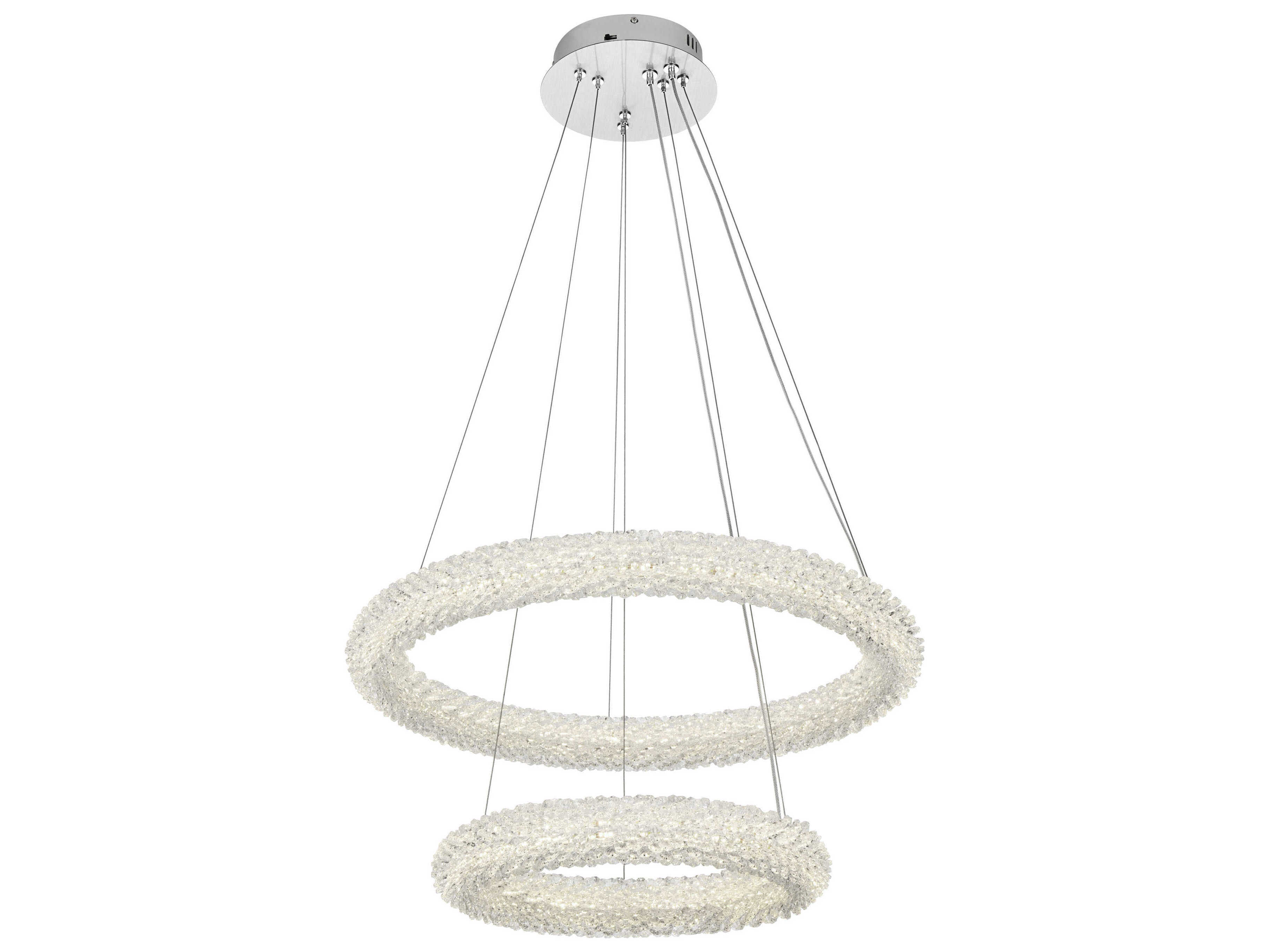 Elegant Lighting Bowen 2-Light Chrome Tiered Pendant