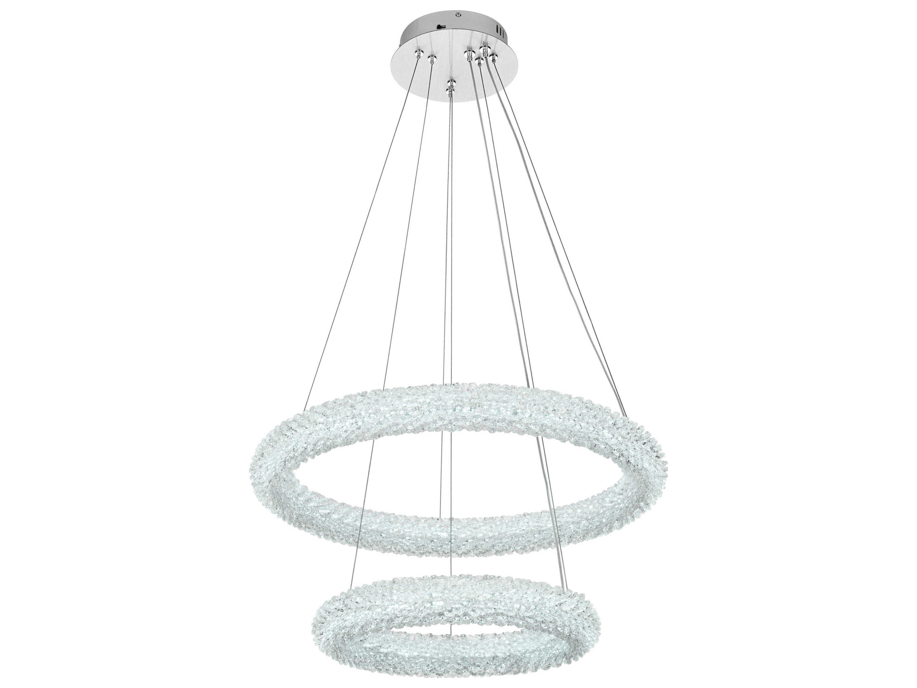 Elegant Lighting Bowen 2-Light Chrome Tiered Pendant
