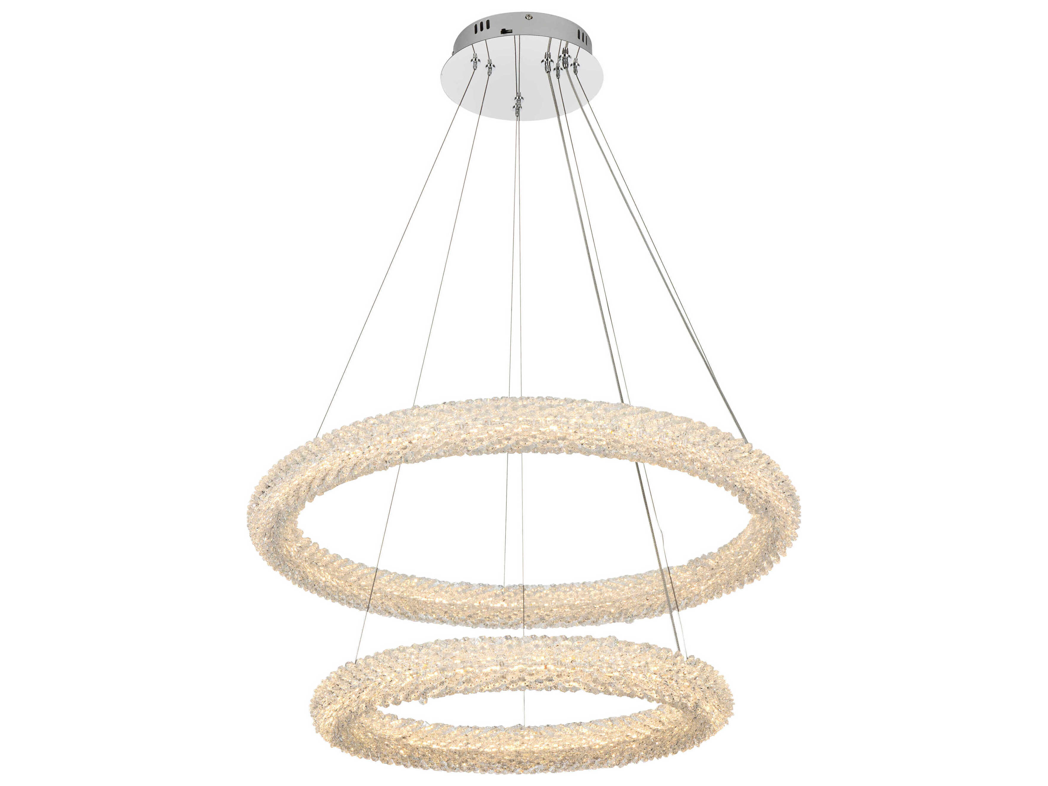 Elegant Lighting Bowen 2-Light Chrome Tiered Pendant