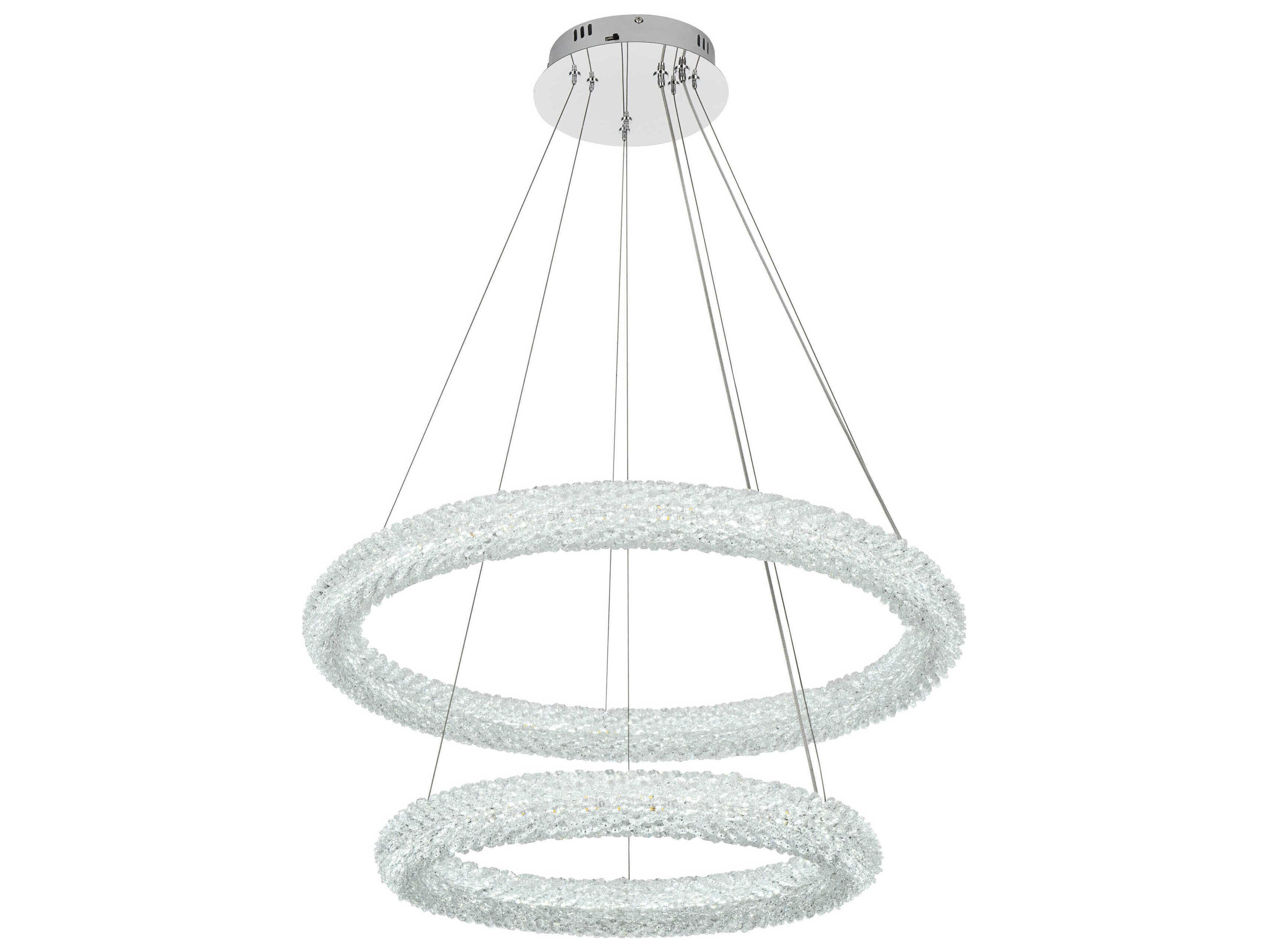 Elegant Lighting Bowen 2-Light Chrome Tiered Pendant