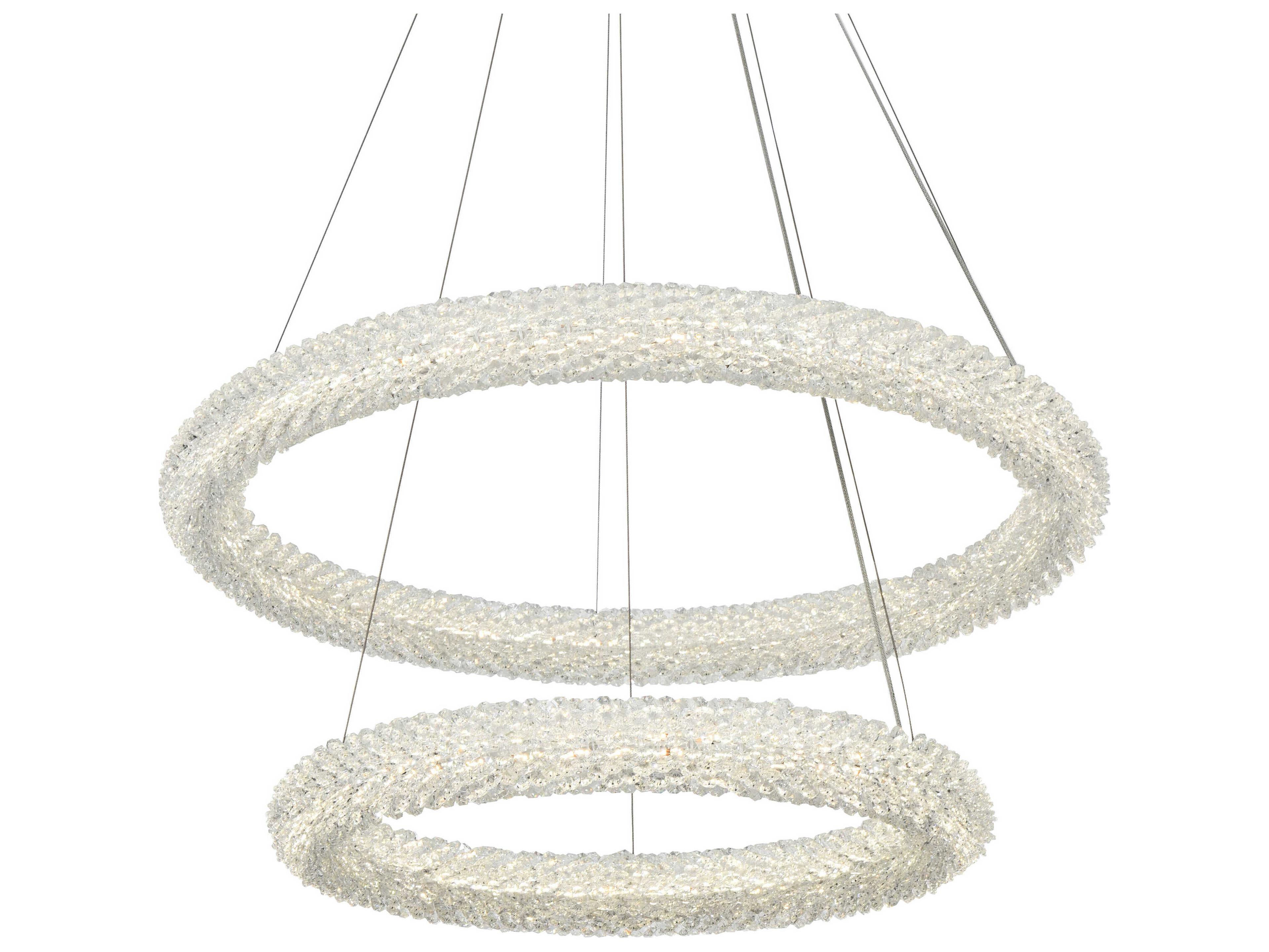 Elegant Lighting Bowen 2-Light Chrome Tiered Pendant