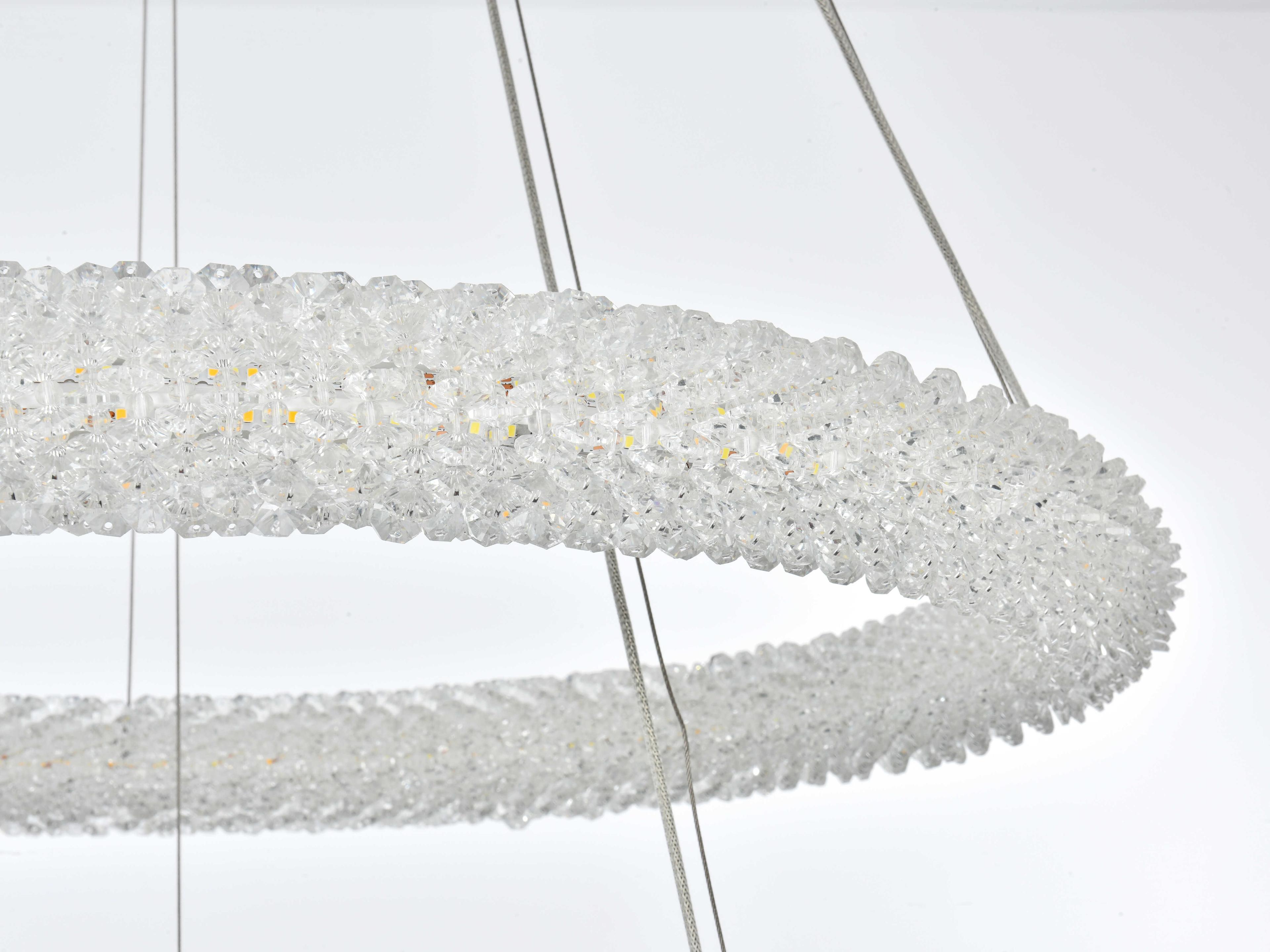 Elegant Lighting Bowen 2-Light Chrome Tiered Pendant