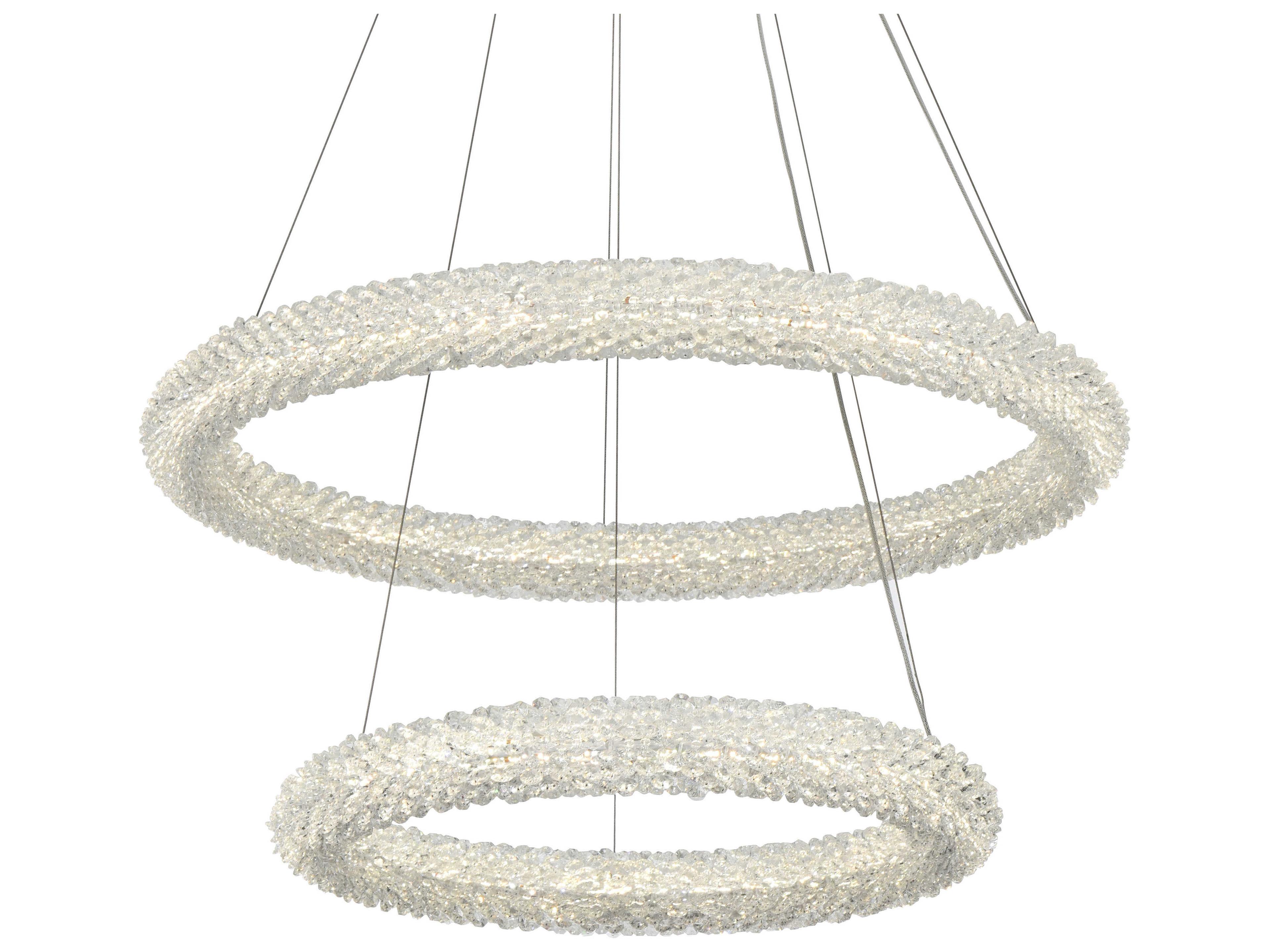 Elegant Lighting Bowen 2-Light Satin Gold Tiered Pendant
