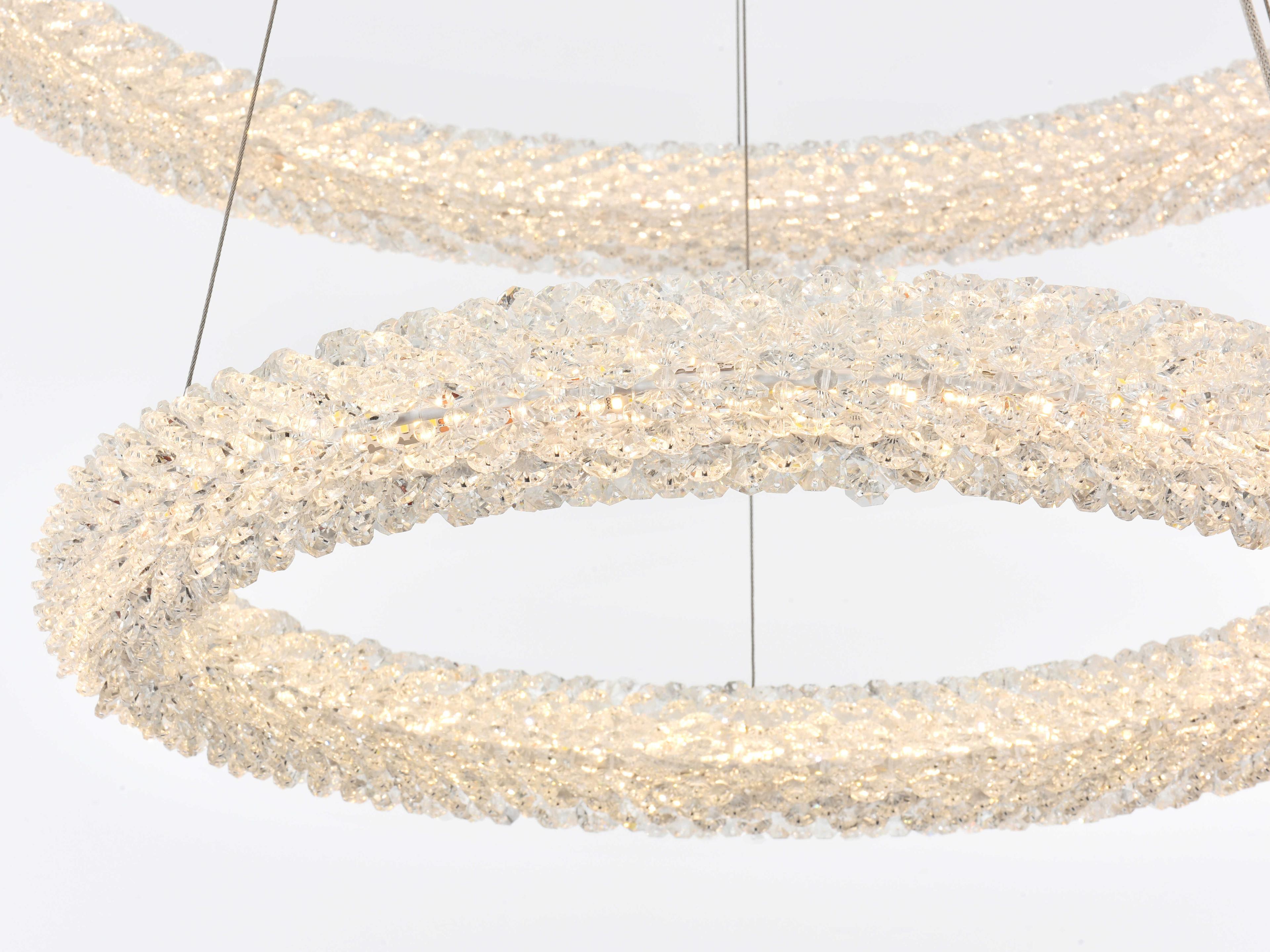 Elegant Lighting Bowen 2-Light Satin Gold Tiered Pendant