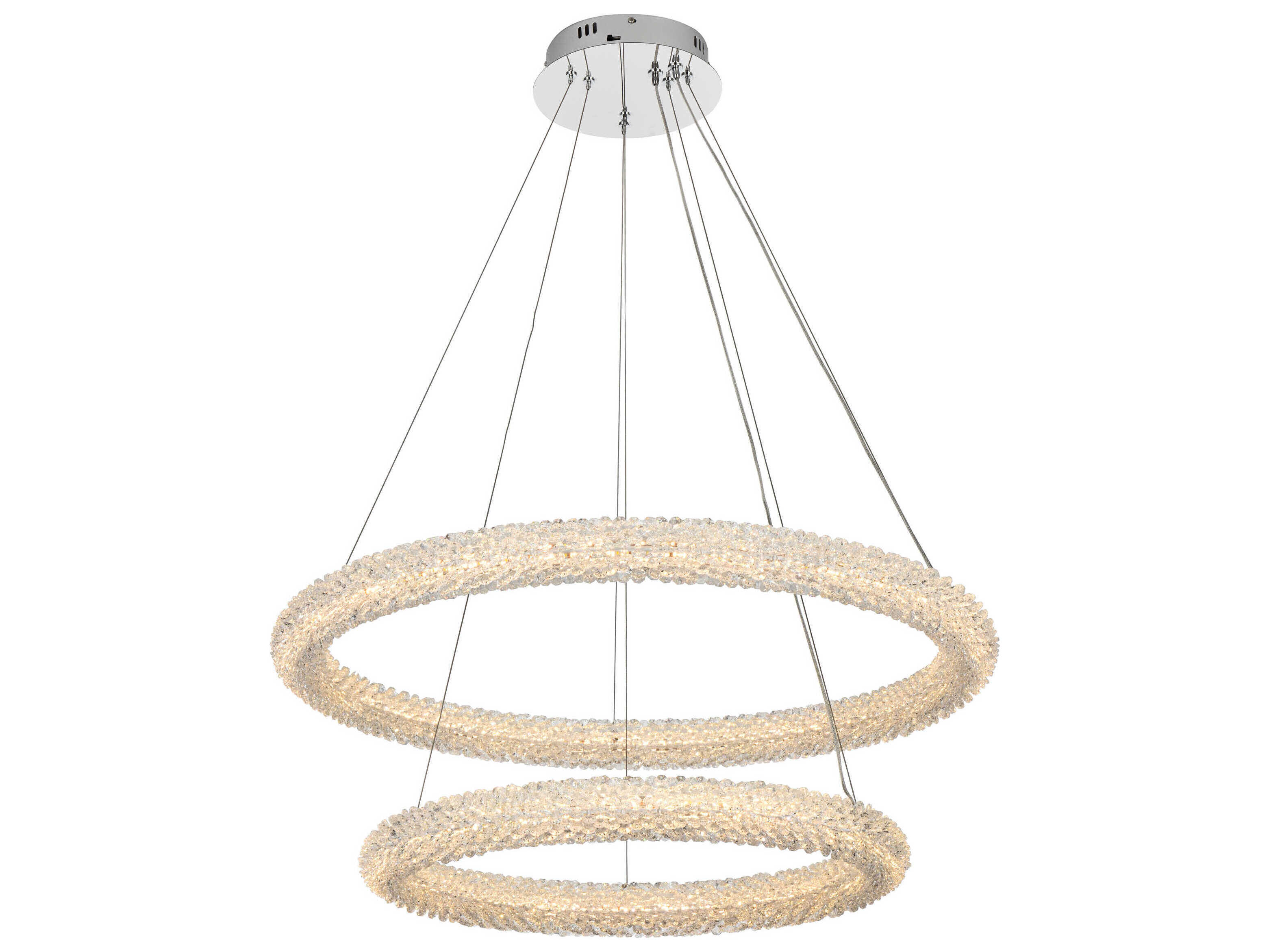 Elegant Lighting Bowen 2-Light Chrome Tiered Pendant