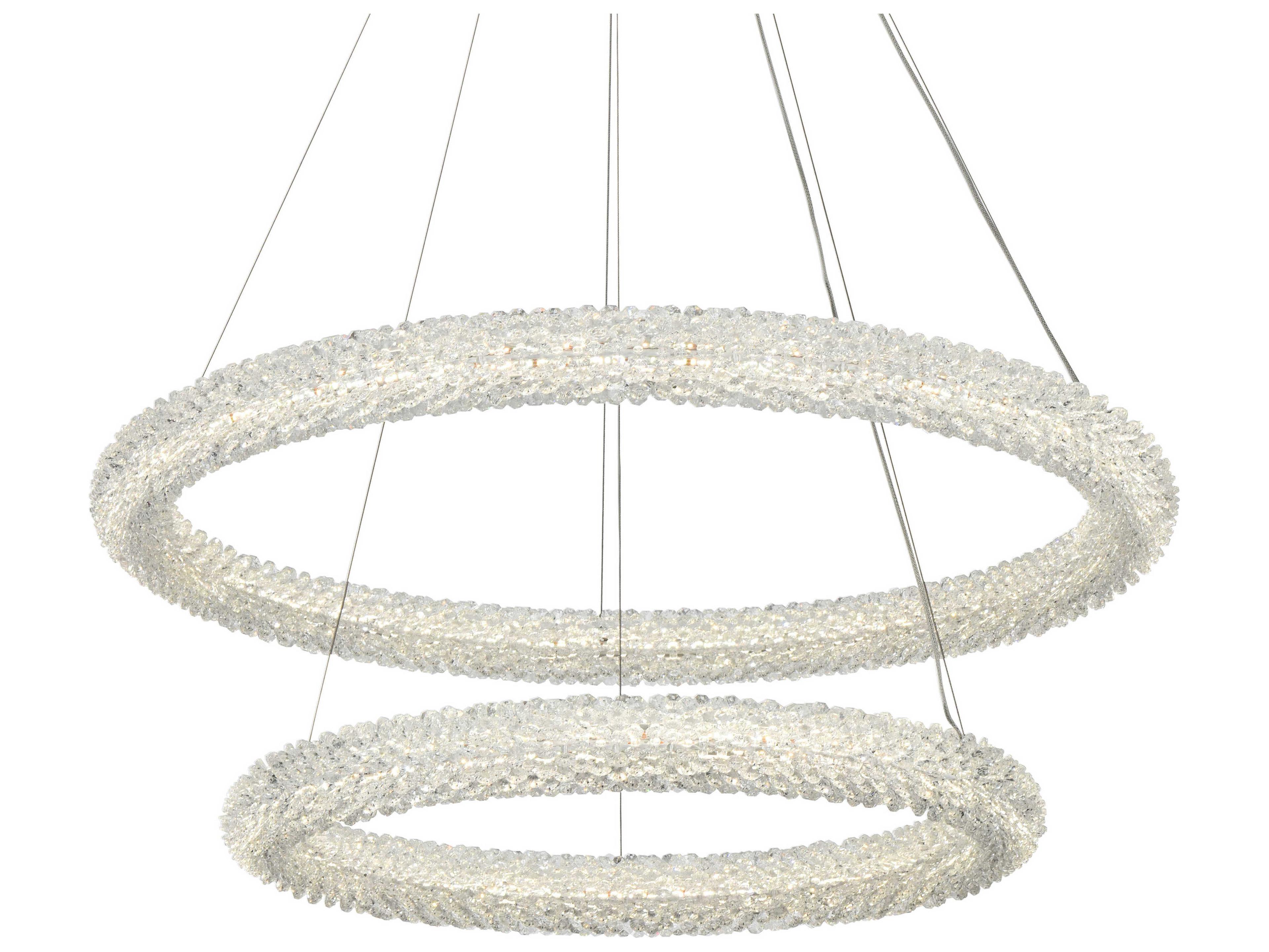 Elegant Lighting Bowen 2-Light Chrome Tiered Pendant