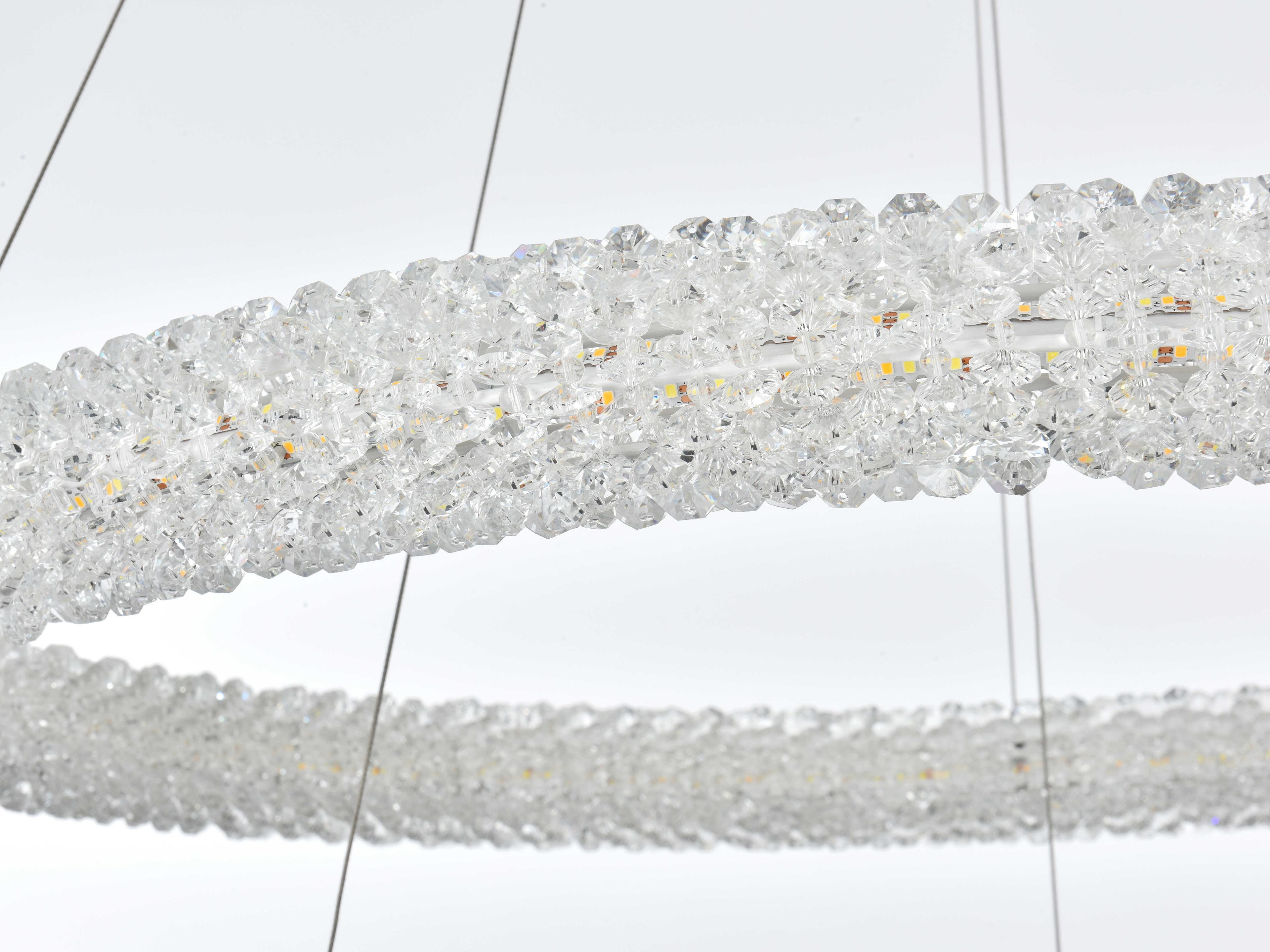 Elegant Lighting Bowen 2-Light Chrome Tiered Pendant