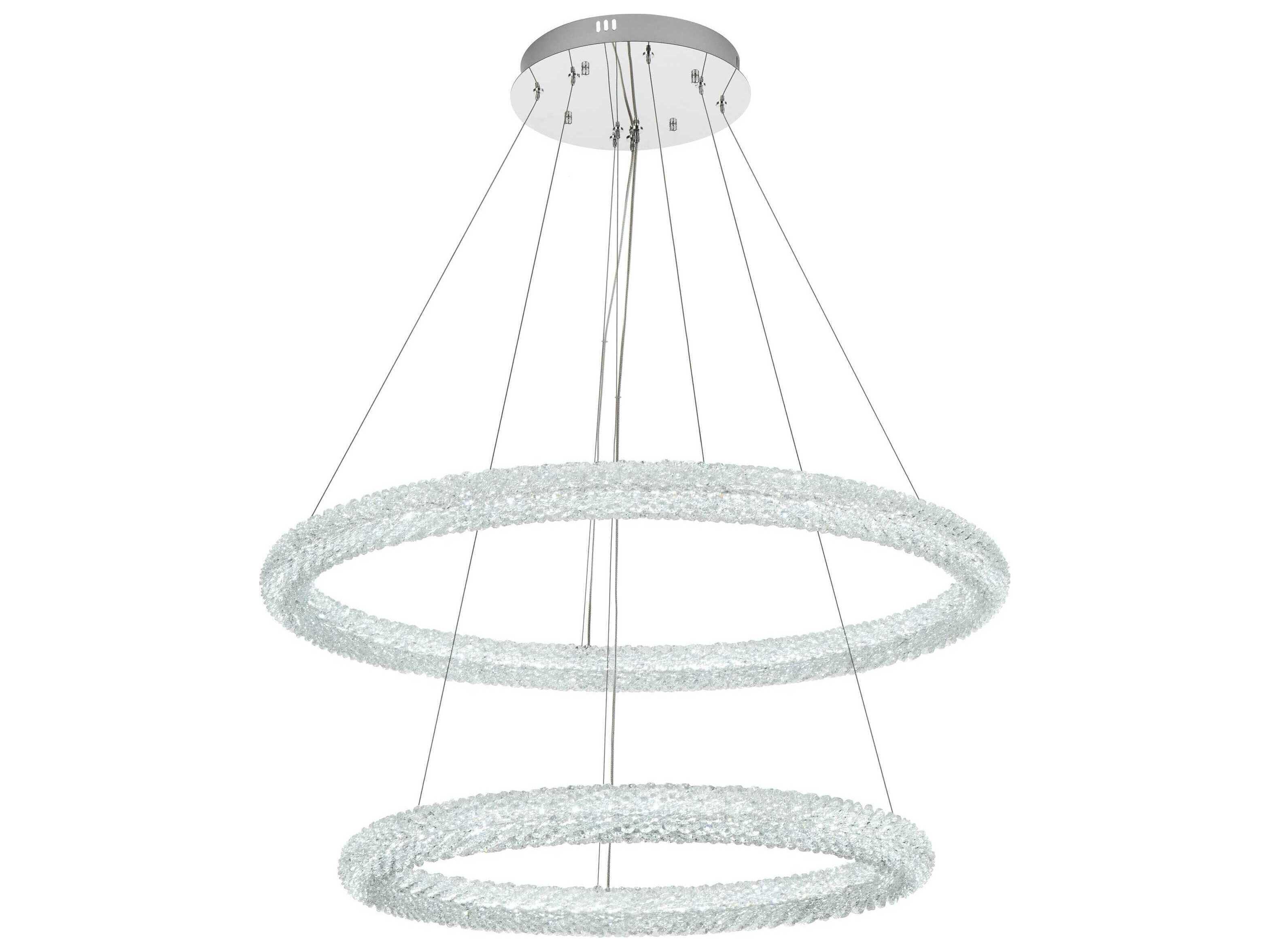 Elegant Lighting Bowen 2-Light Chrome Round Tiered Pendant