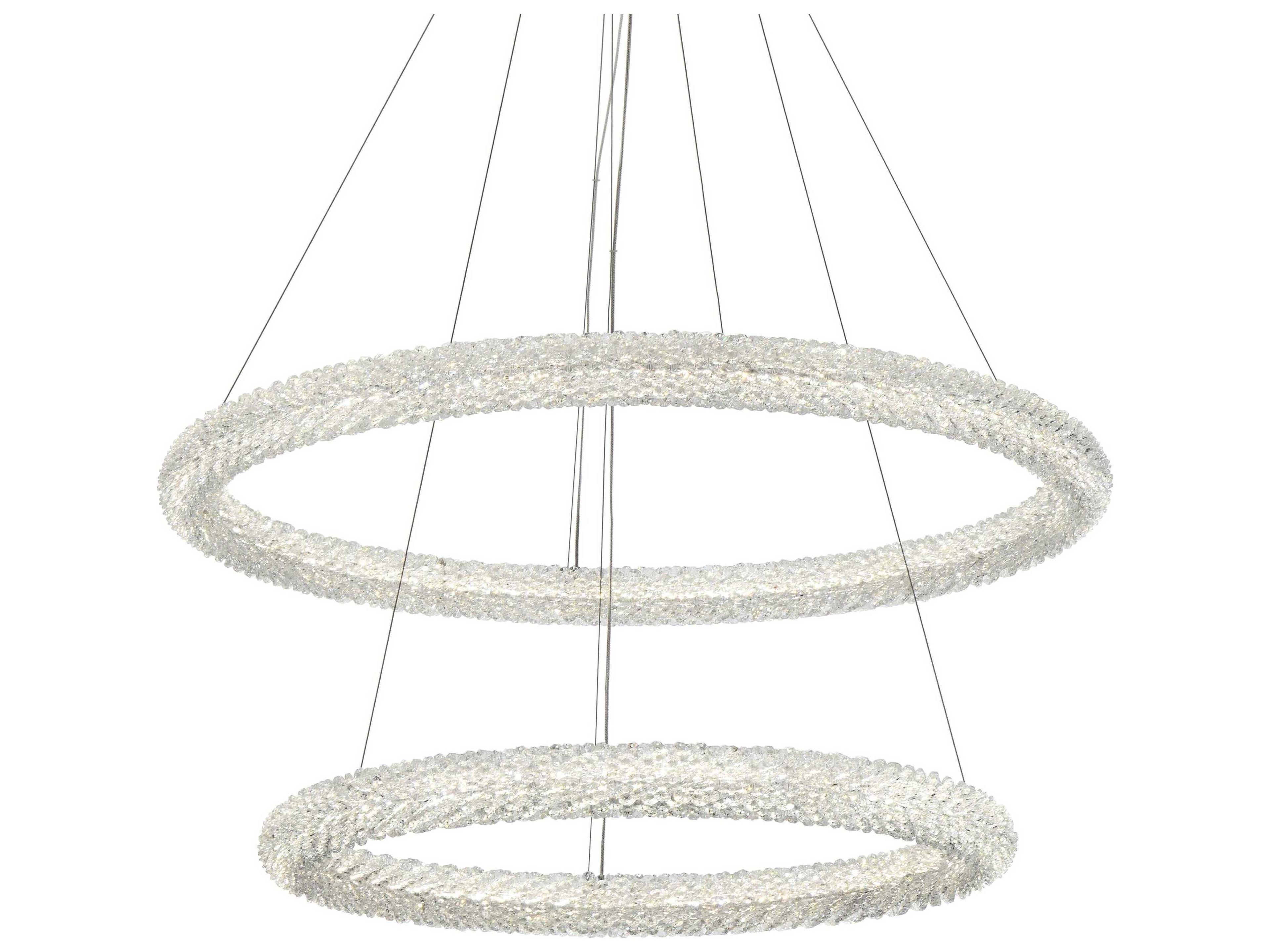 Elegant Lighting Bowen 2-Light Chrome Round Tiered Pendant