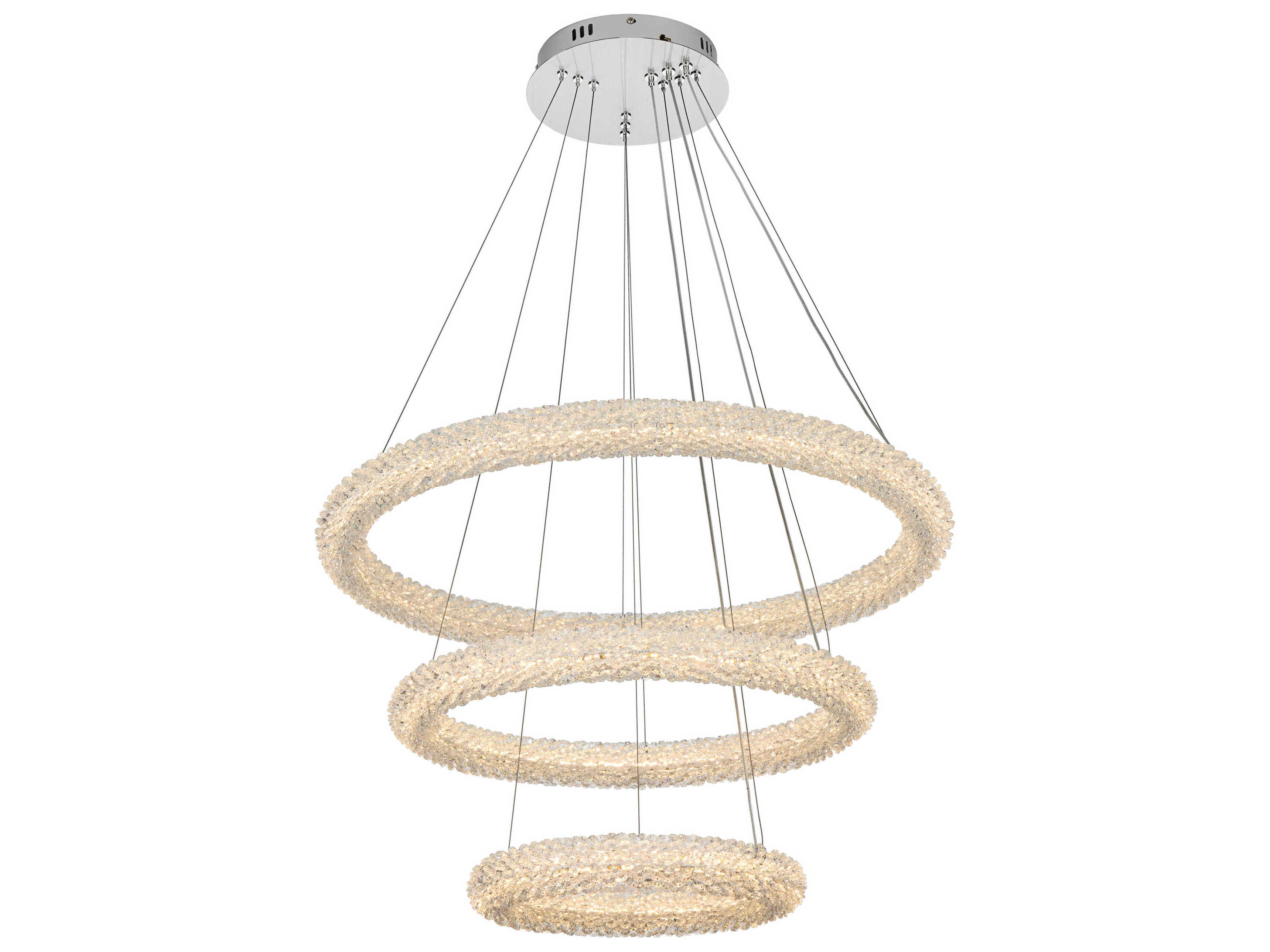 Elegant Lighting Bowen 3-Light Chrome Tiered Pendant