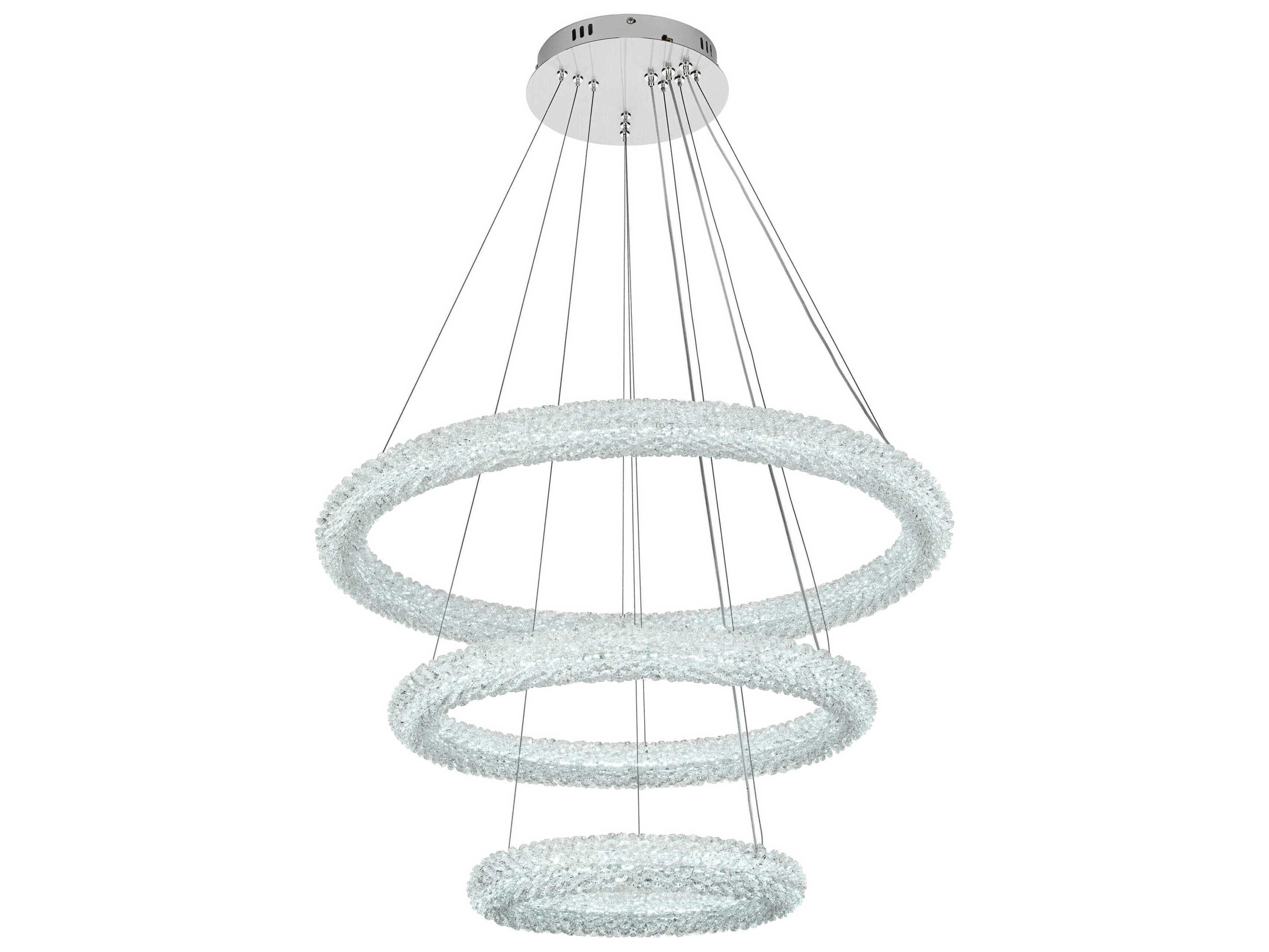 Elegant Lighting Bowen 3-Light Chrome Tiered Pendant