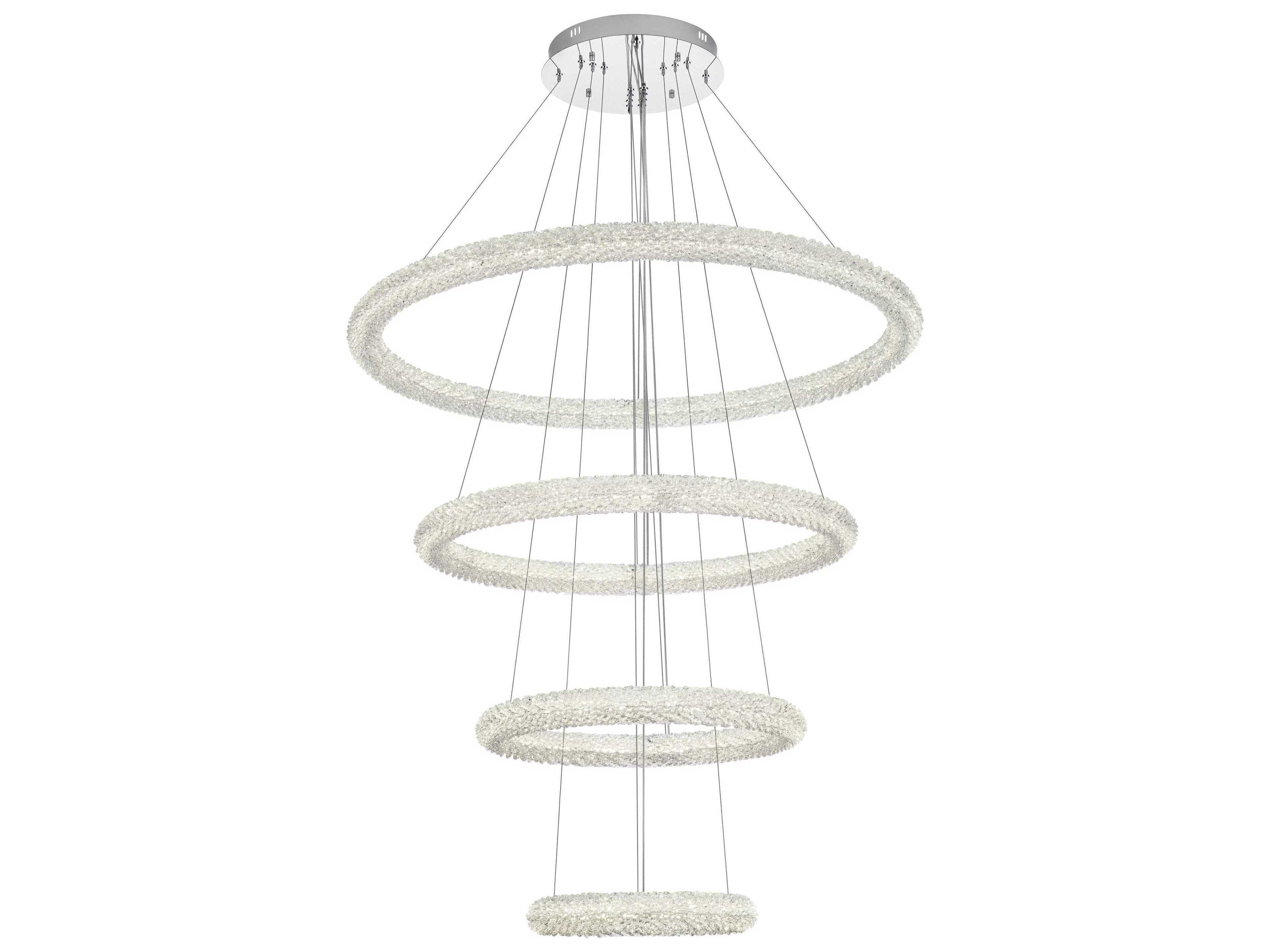 Elegant Lighting Bowen 4-Light Chrome Round Tiered Pendant