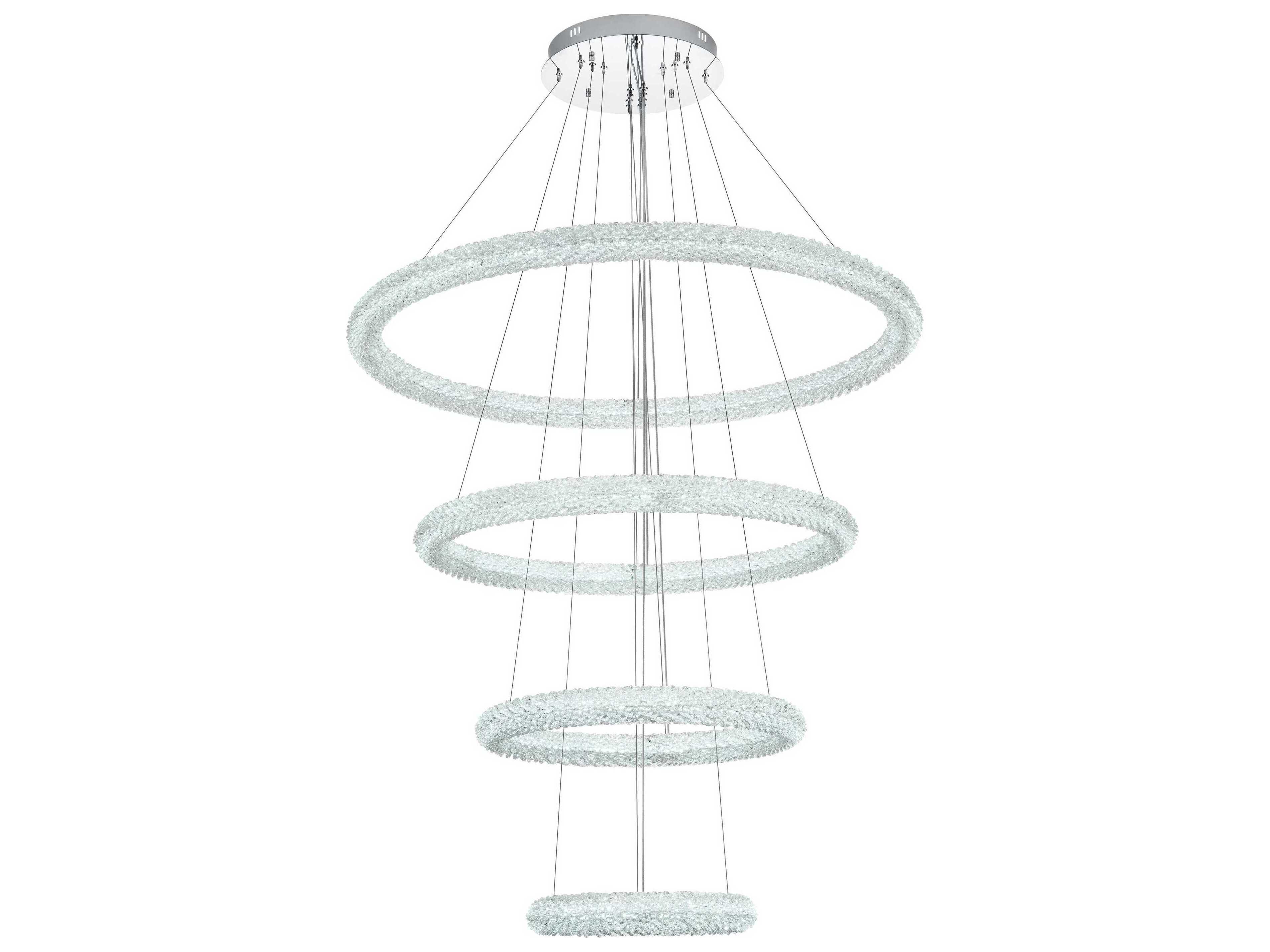 Elegant Lighting Bowen 4-Light Chrome Round Tiered Pendant