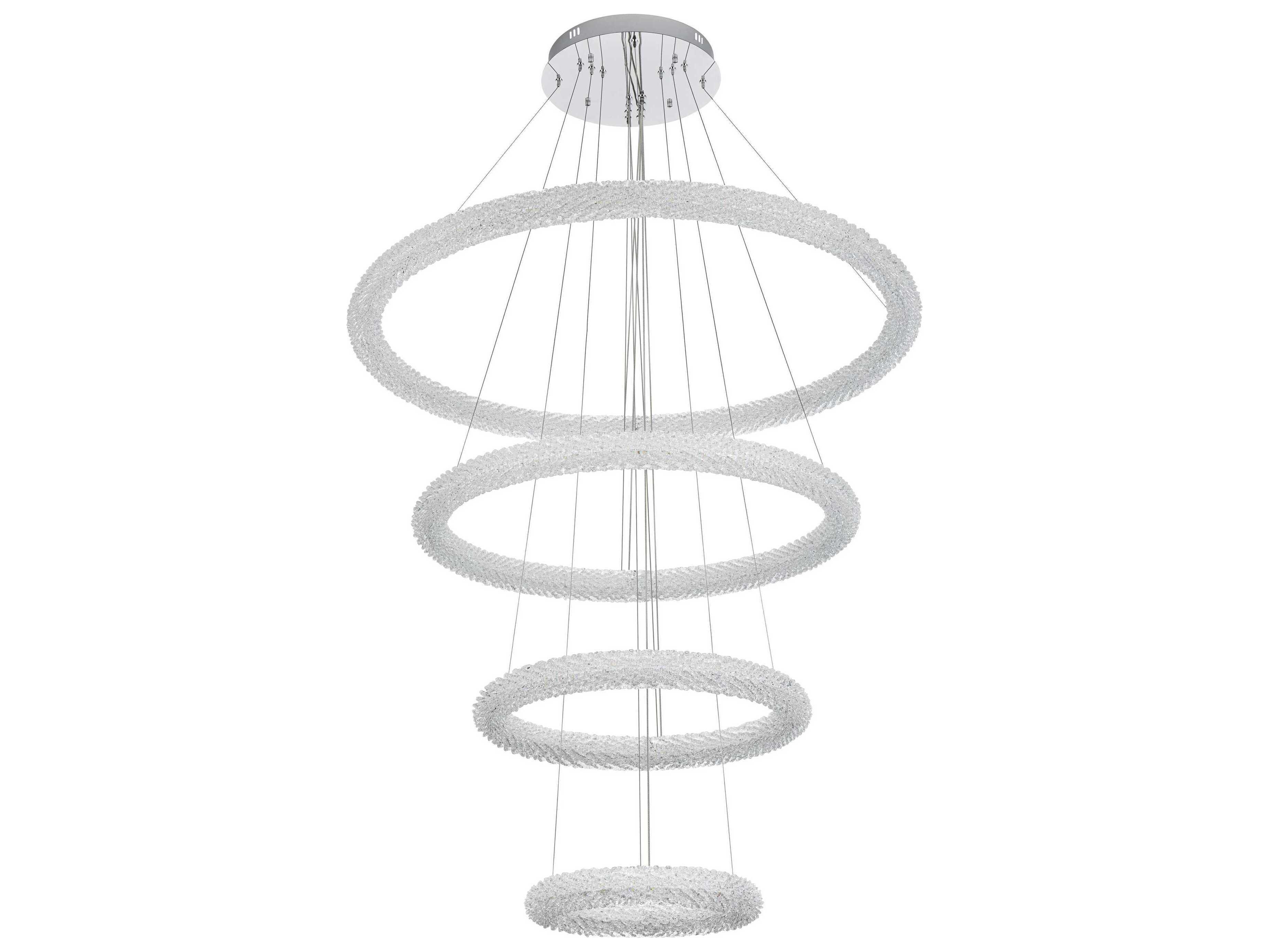Elegant Lighting Bowen 4-Light Chrome Round Tiered Pendant