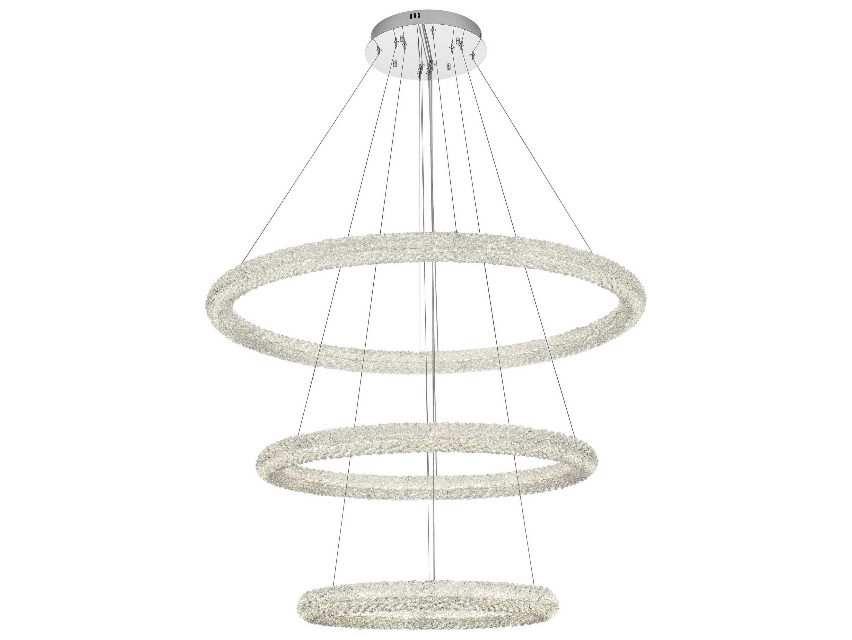 Elegant Lighting Bowen 3-Light Chrome Round Tiered Pendant