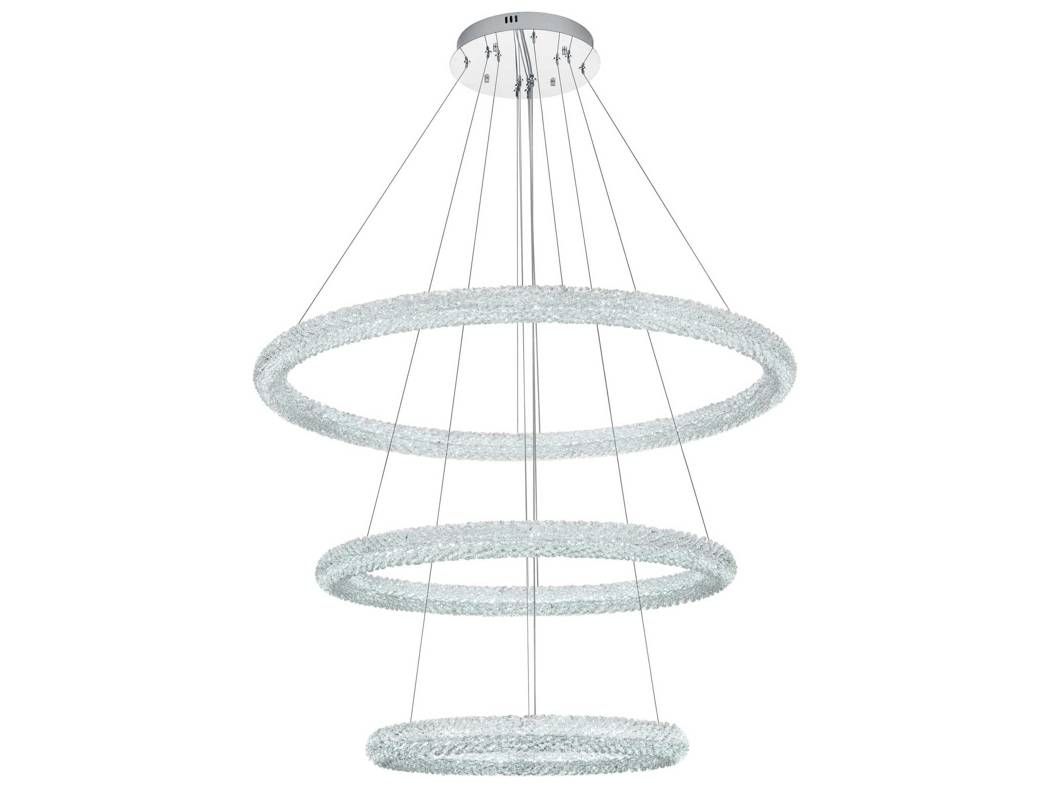 Elegant Lighting Bowen 3-Light Chrome Round Tiered Pendant