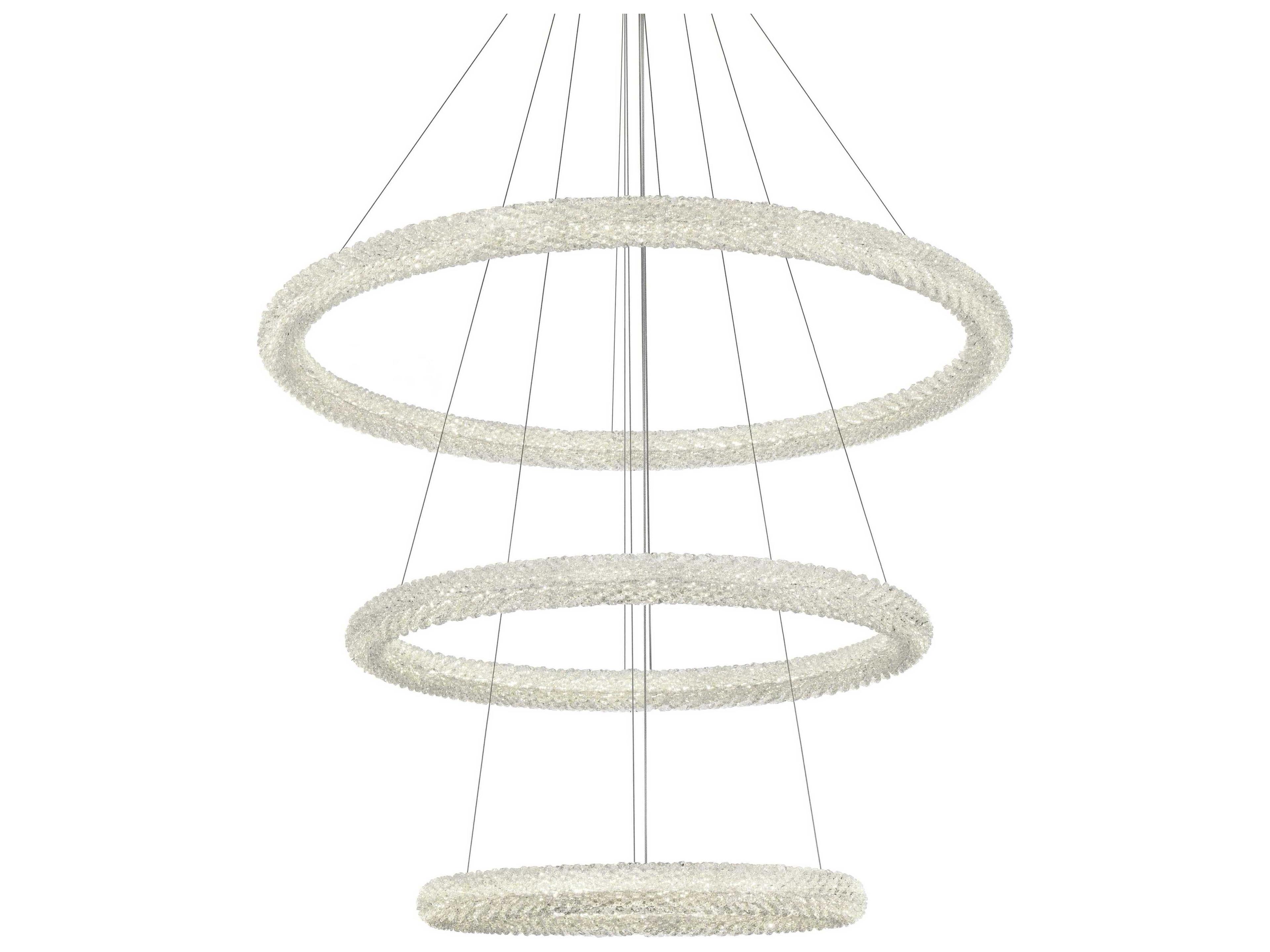 Elegant Lighting Bowen 3-Light Satin Gold Round Tiered Pendant