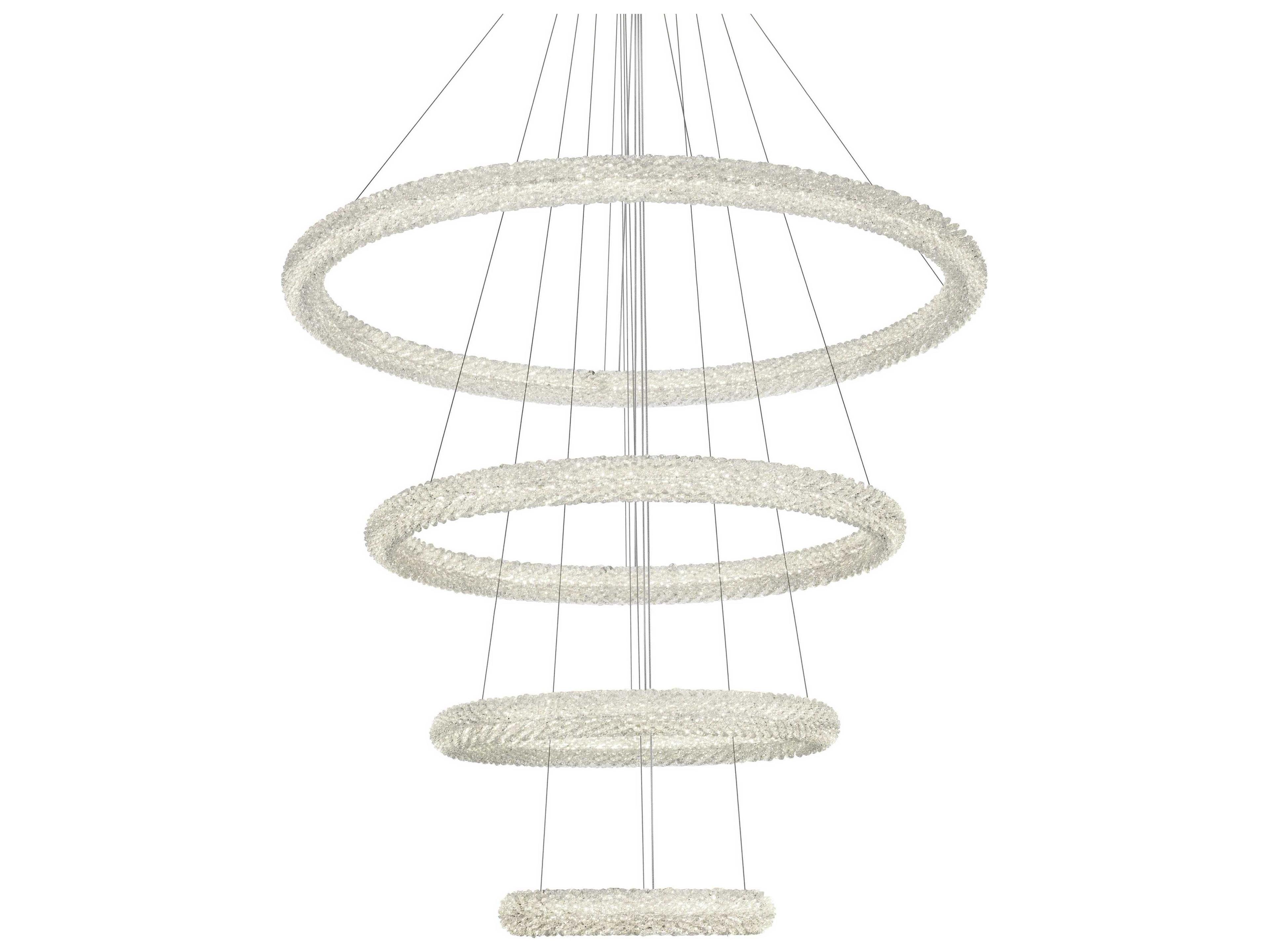 Elegant Lighting Bowen 4-Light Satin Gold Round Tiered Pendant