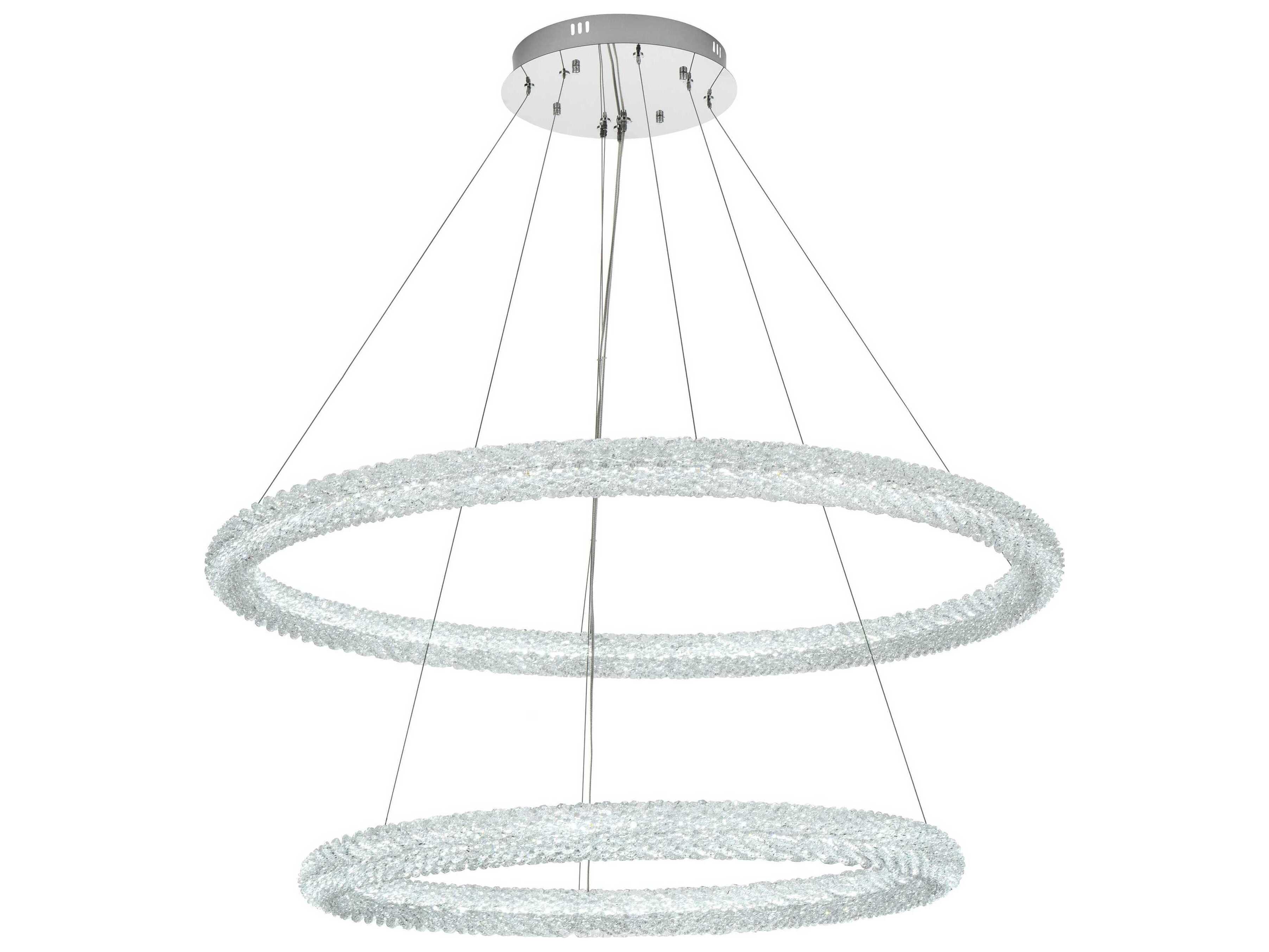 Elegant Lighting Bowen 2-Light Chrome Round Tiered Pendant