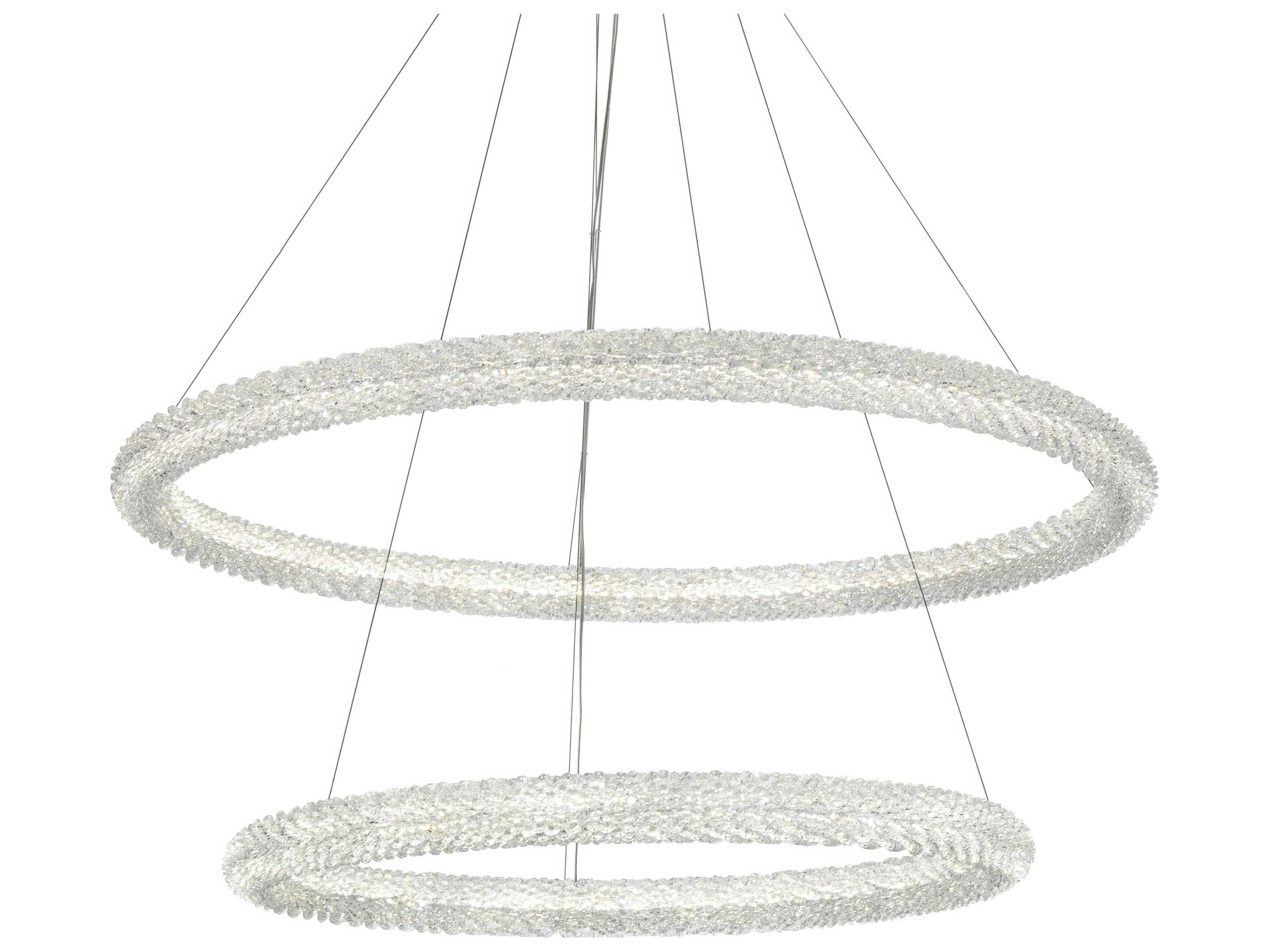 Elegant Lighting Bowen 2-Light Chrome Round Tiered Pendant