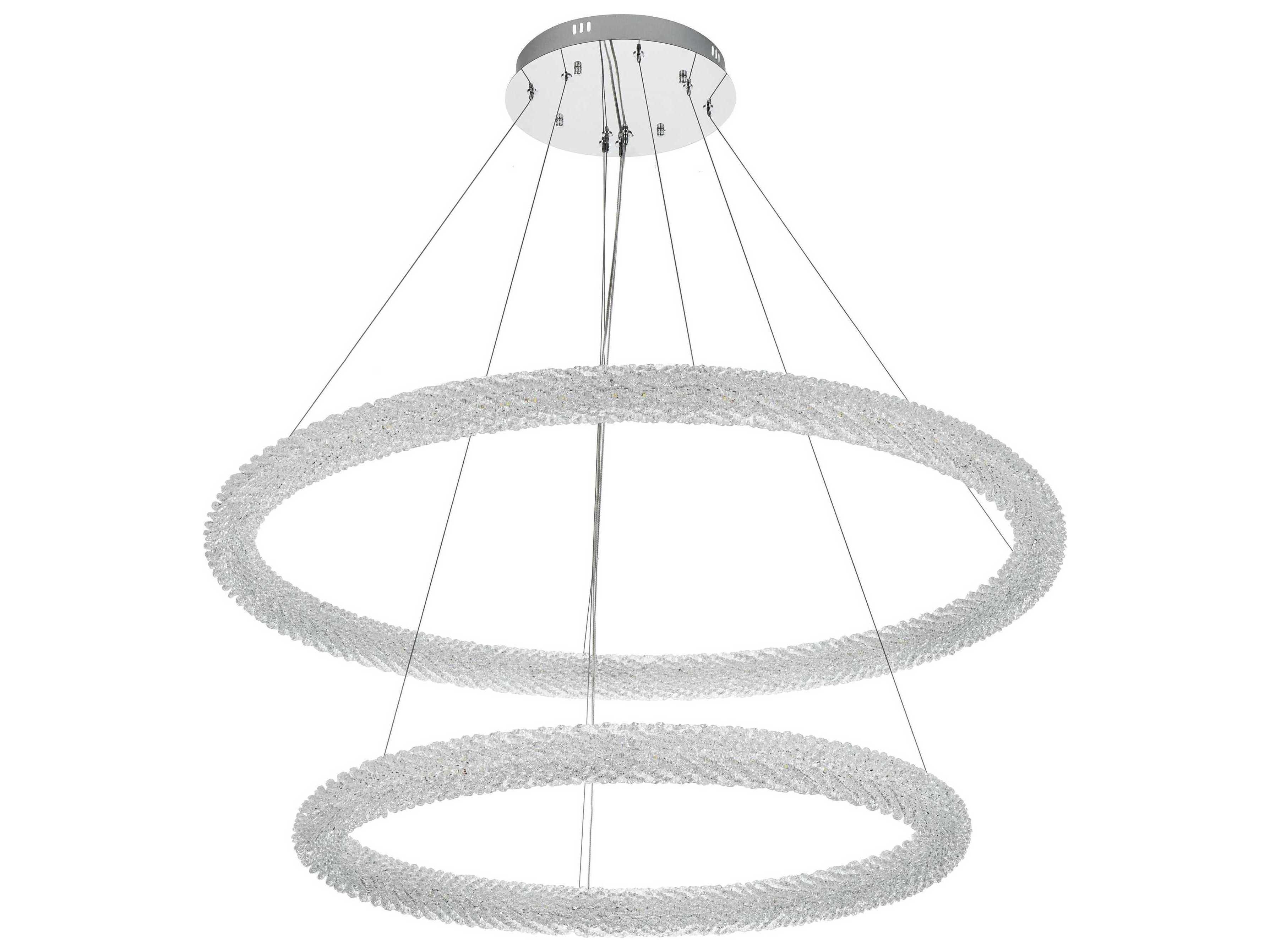 Elegant Lighting Bowen 2-Light Chrome Round Tiered Pendant