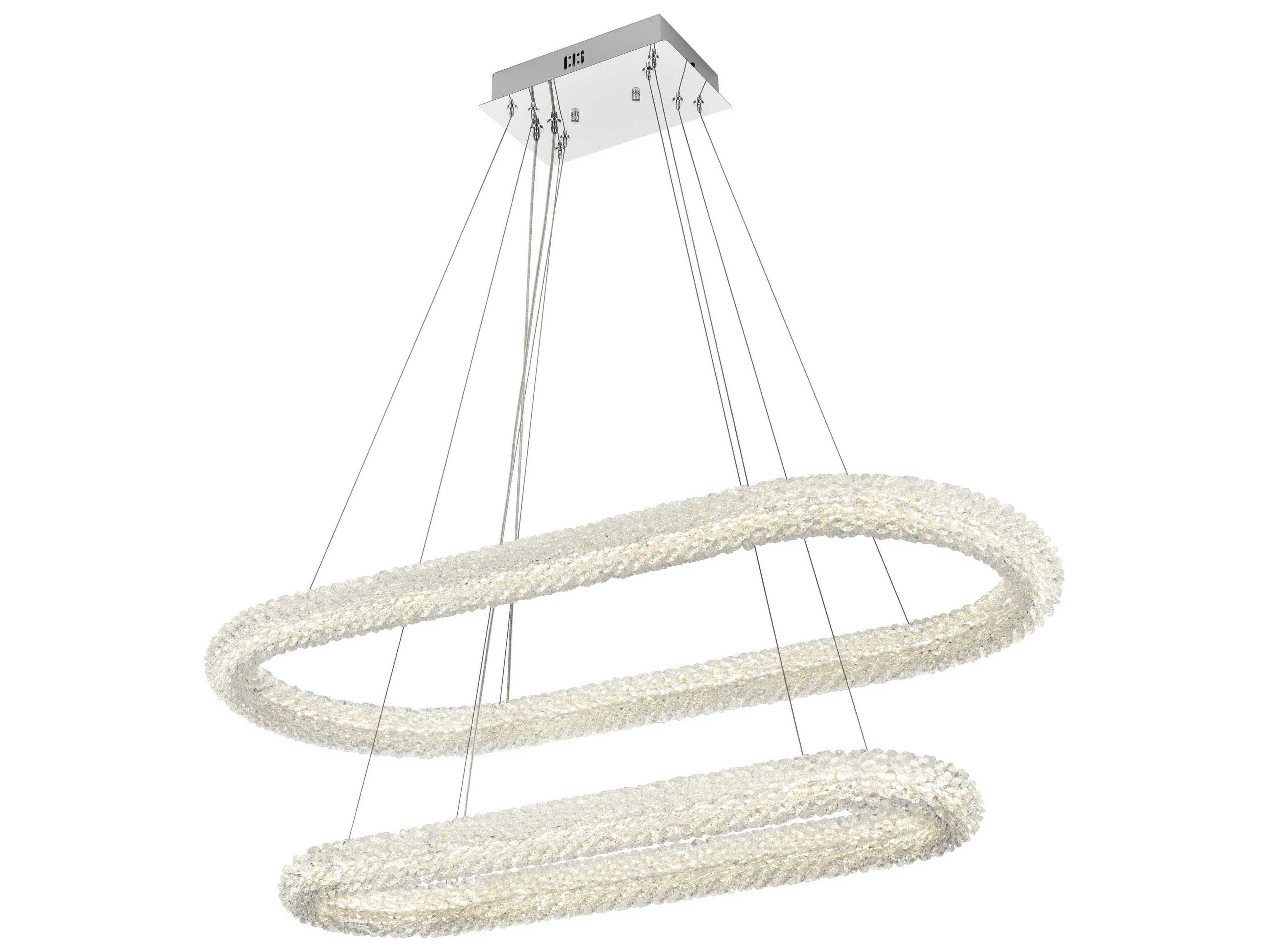 Elegant Lighting Bowen 2-Light Chrome Tiered Island Pendant