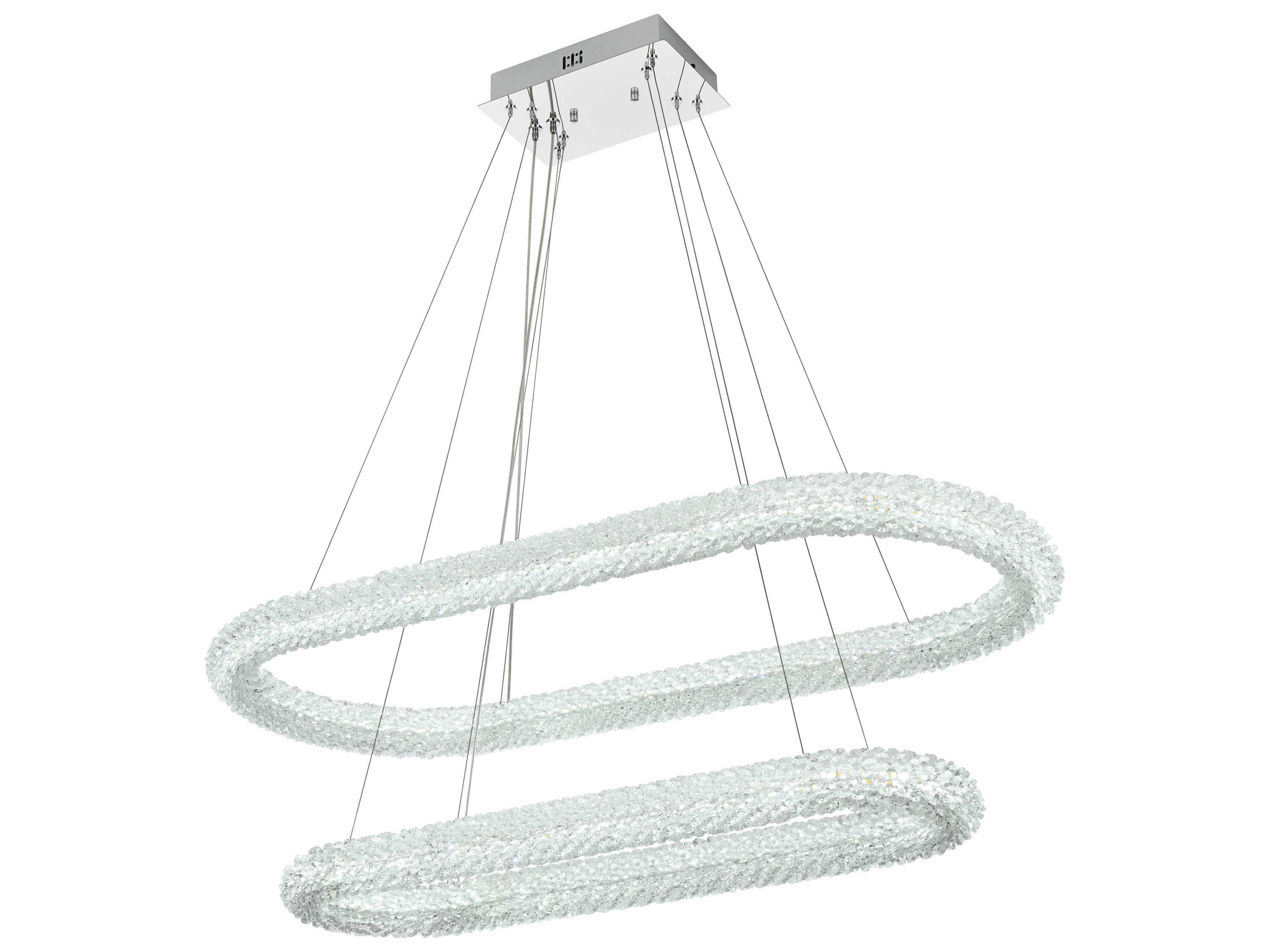 Elegant Lighting Bowen 2-Light Chrome Tiered Island Pendant