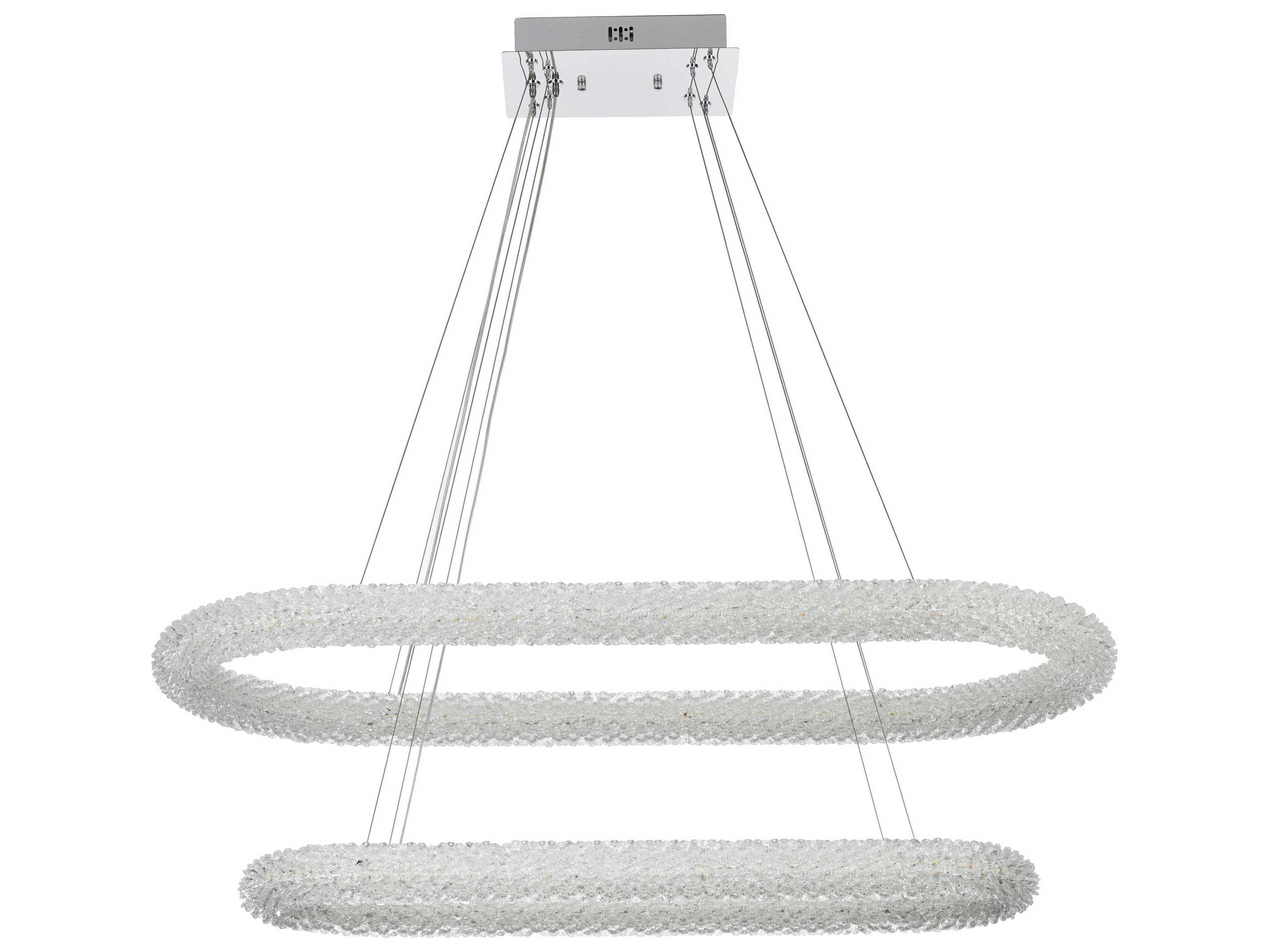 Elegant Lighting Bowen 2-Light Chrome Tiered Island Pendant