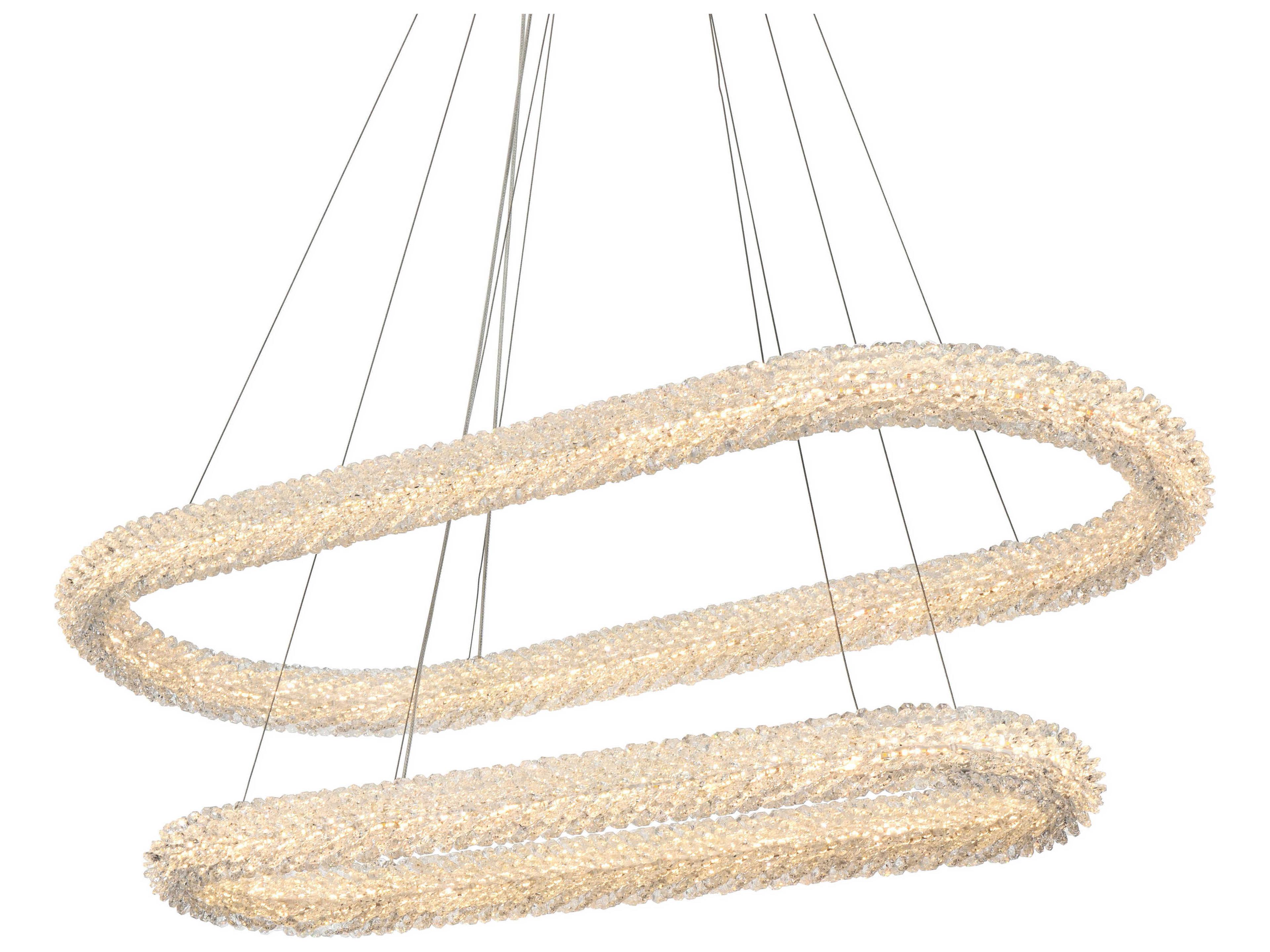 Elegant Lighting Bowen 2-Light Satin Gold Tiered Island Pendant