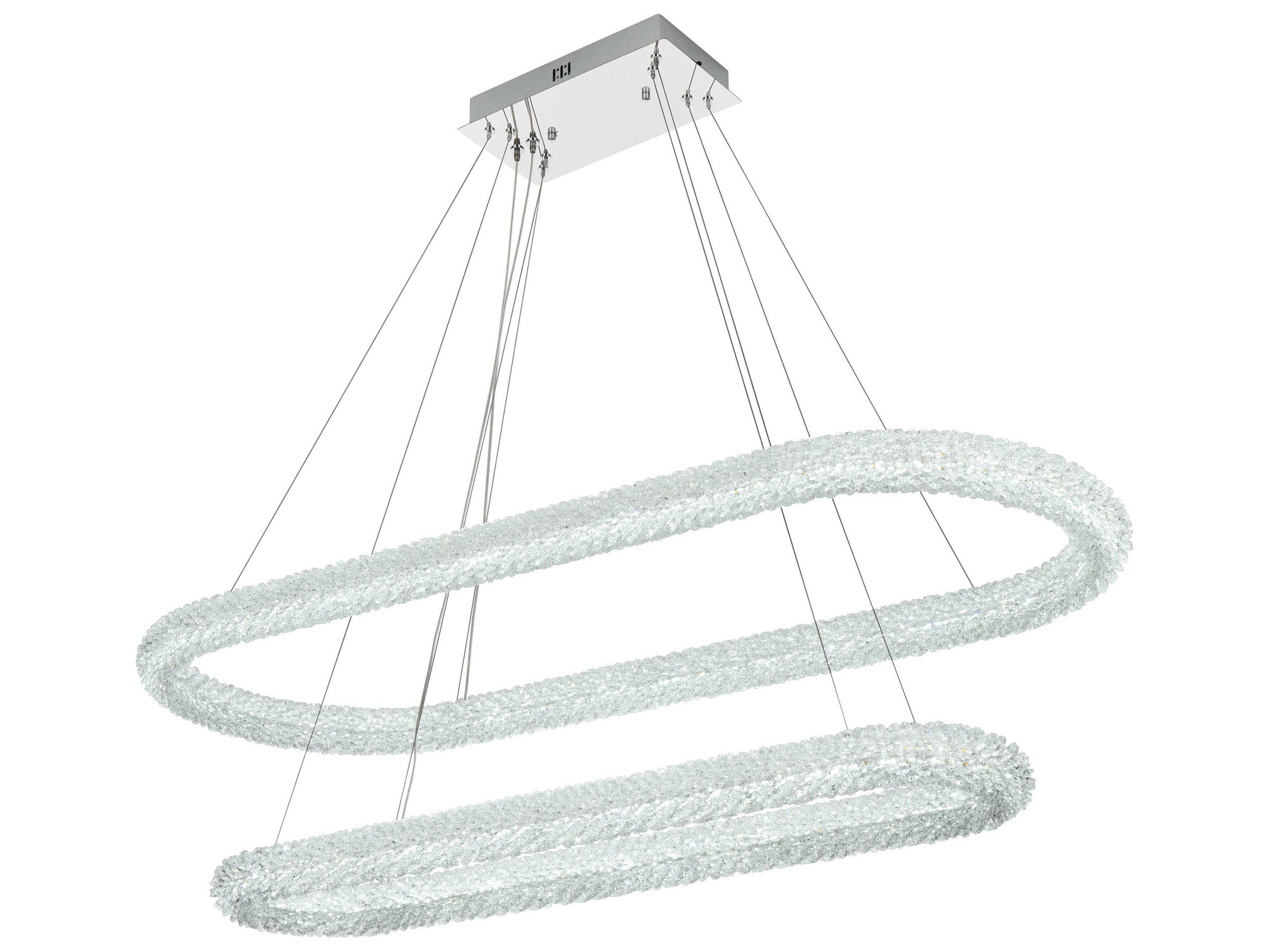 Elegant Lighting Bowen 2-Light Chrome Tiered Island Pendant