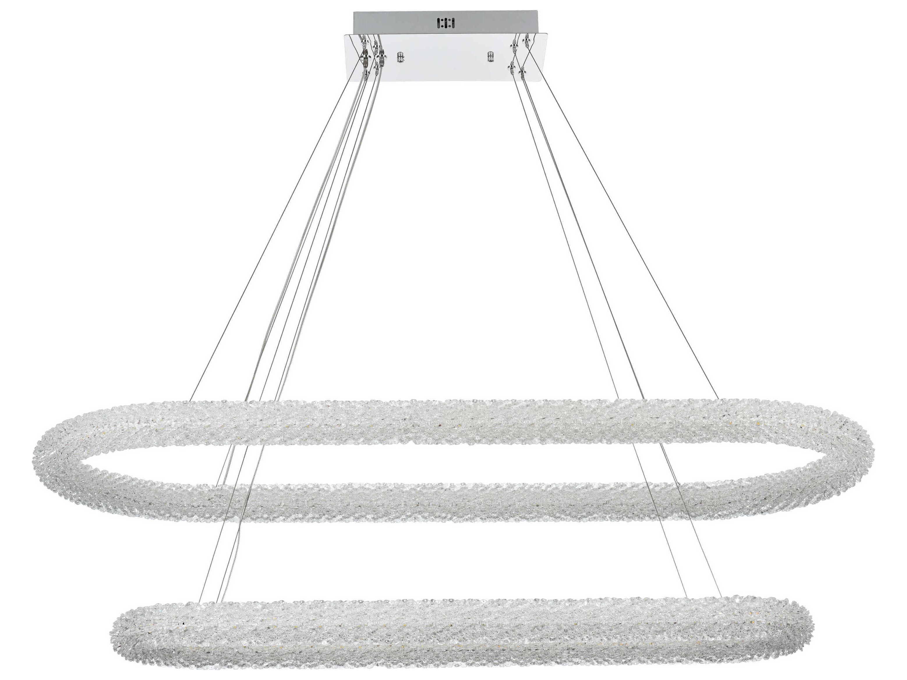 Elegant Lighting Bowen 2-Light Chrome Tiered Island Pendant