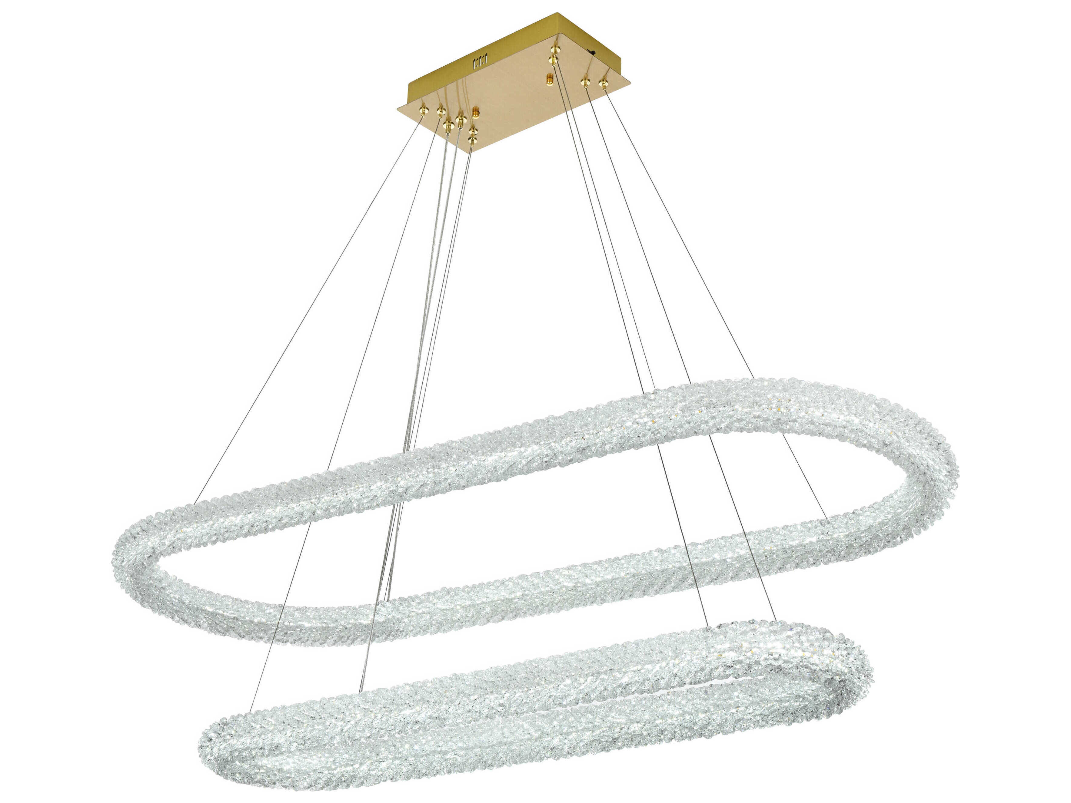 Elegant Lighting Bowen 2-Light Satin Gold Tiered Island Pendant