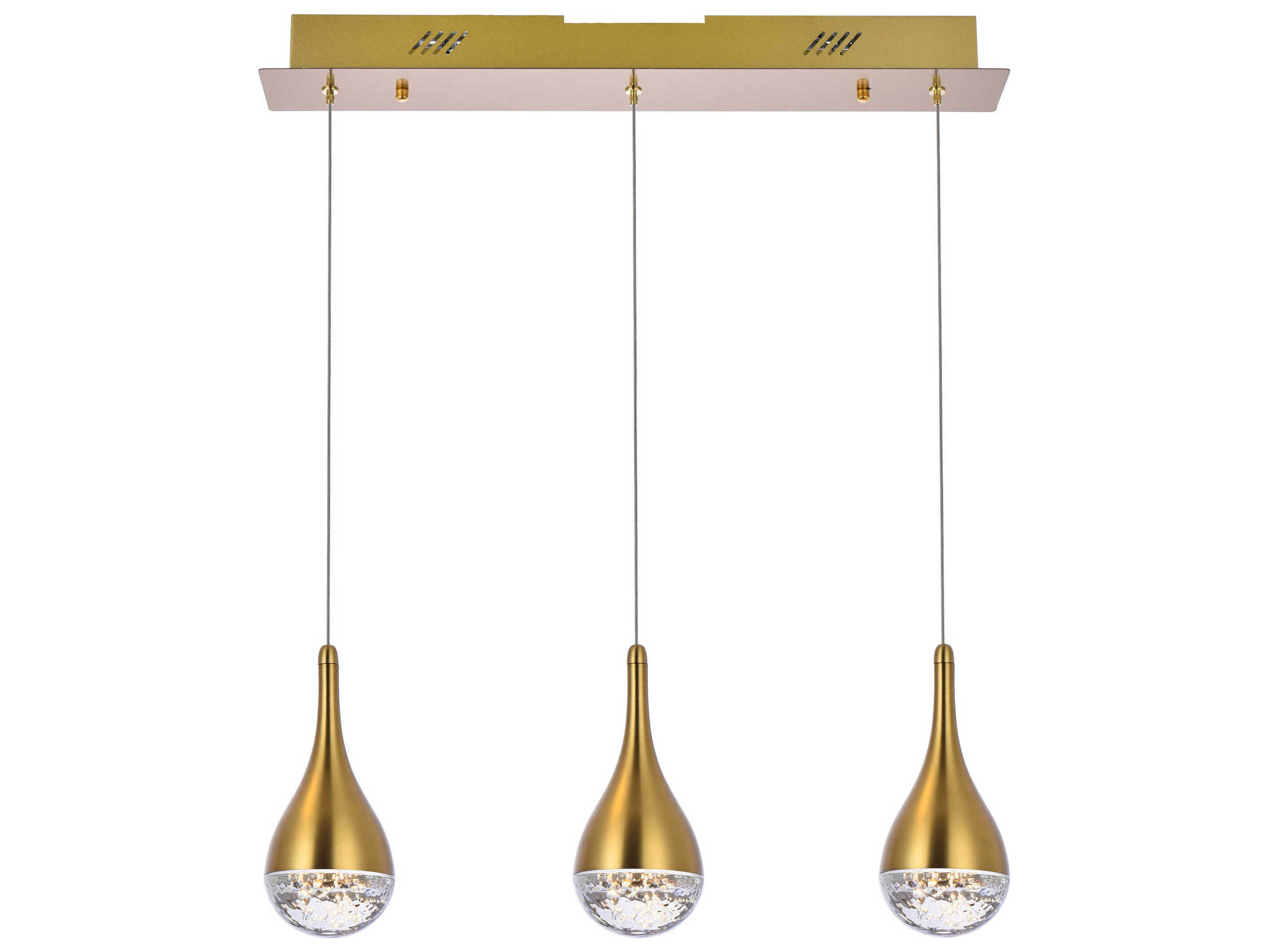 Elegant Lighting Amherst 3-Light Satin Gold Island Pendant