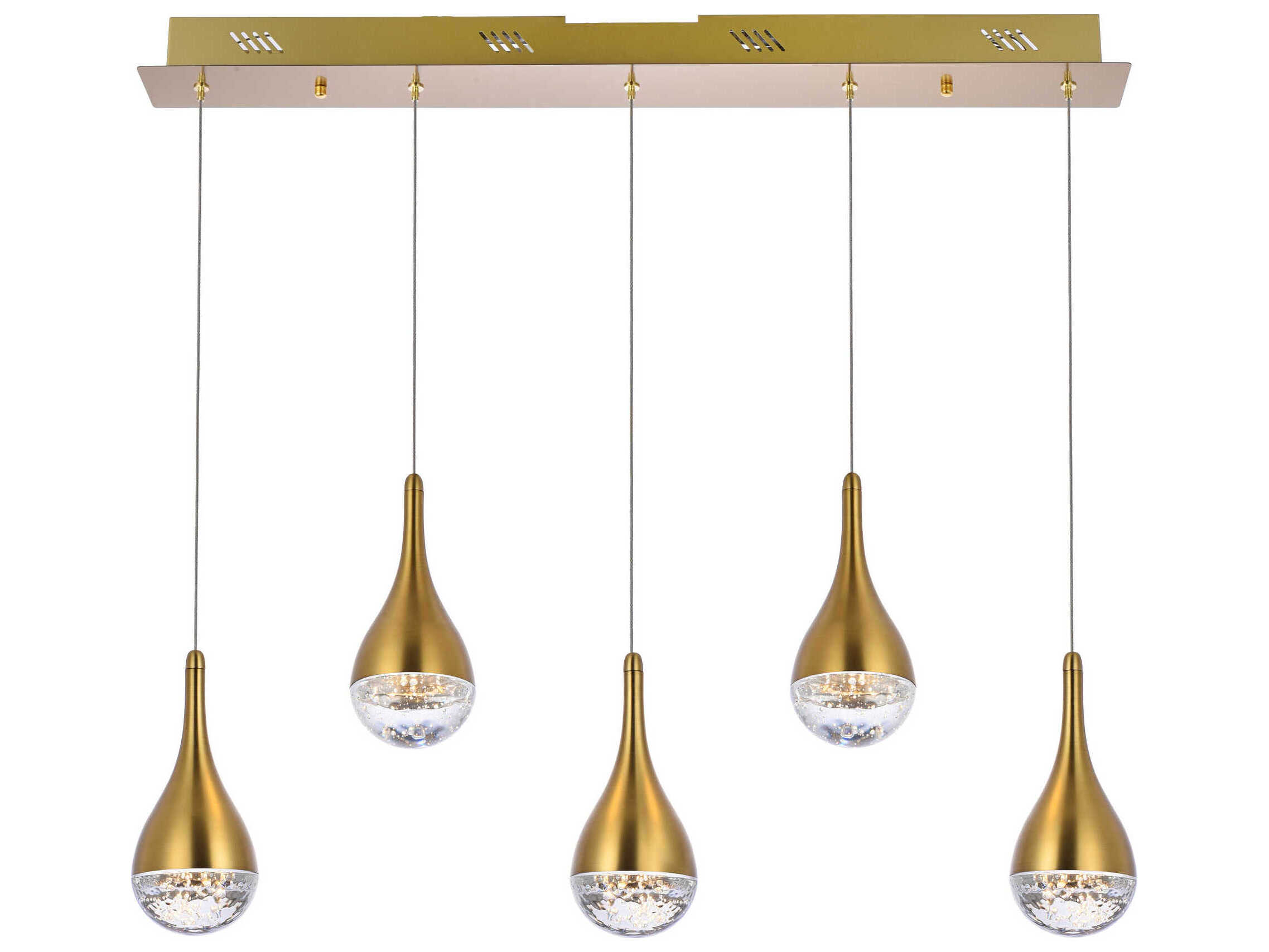 Elegant Lighting Amherst 5-Light Satin Gold Island Pendant