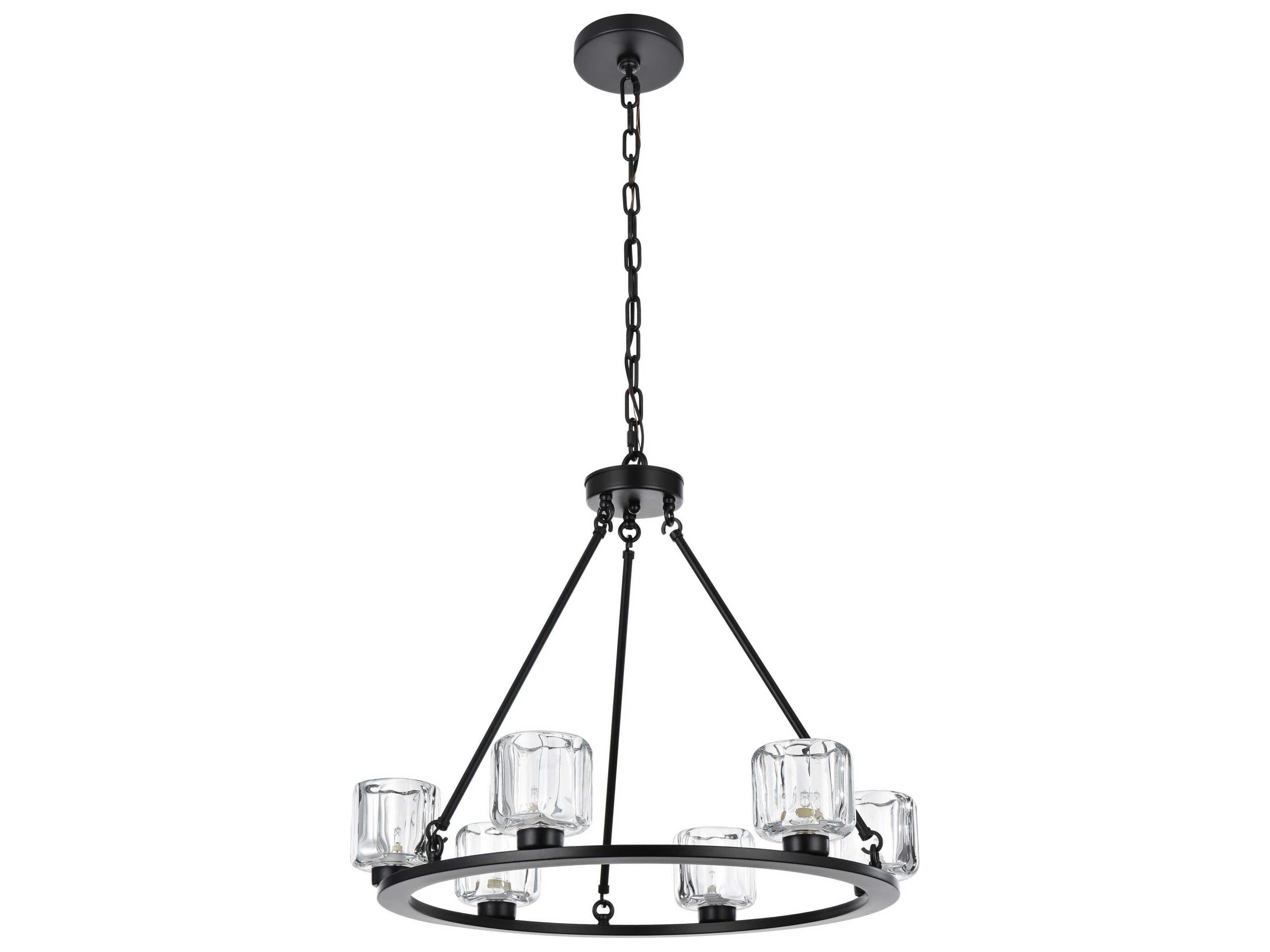 Elegant Lighting Cadence 6-Light Black Chandelier