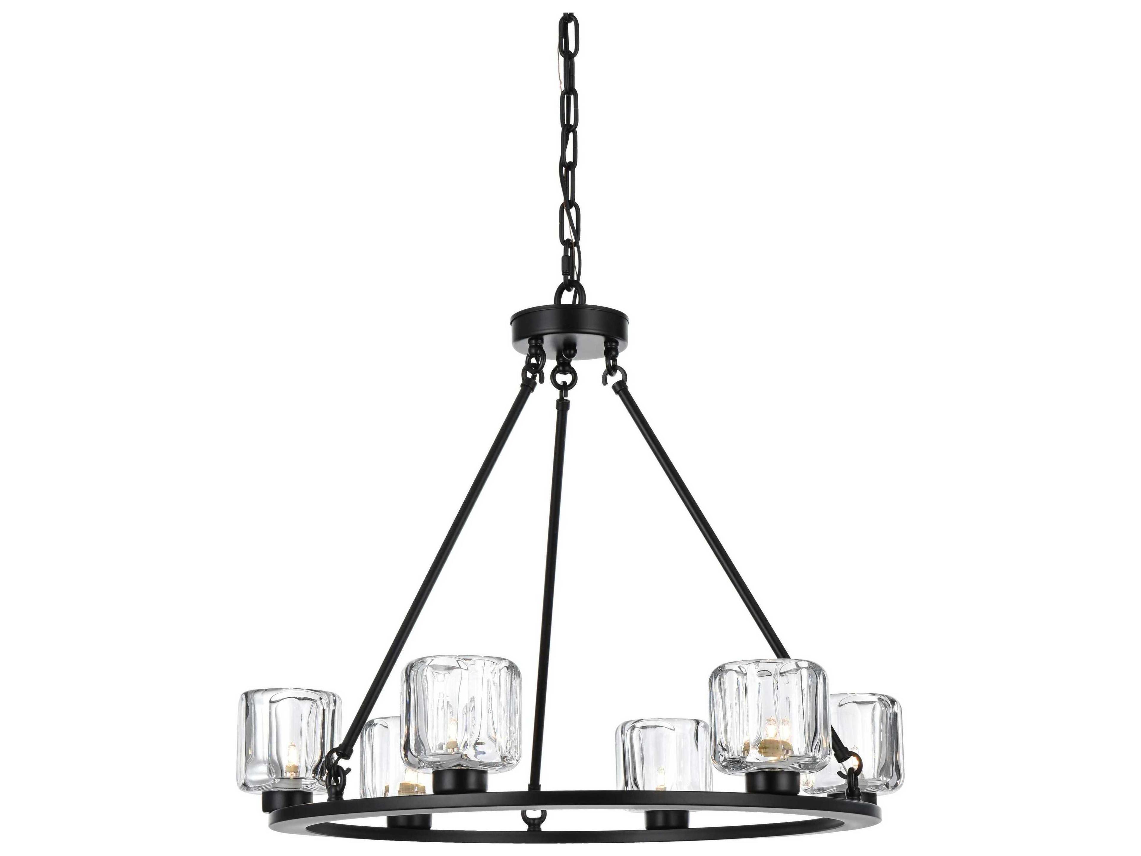 Elegant Lighting Cadence 6-Light Black Chandelier