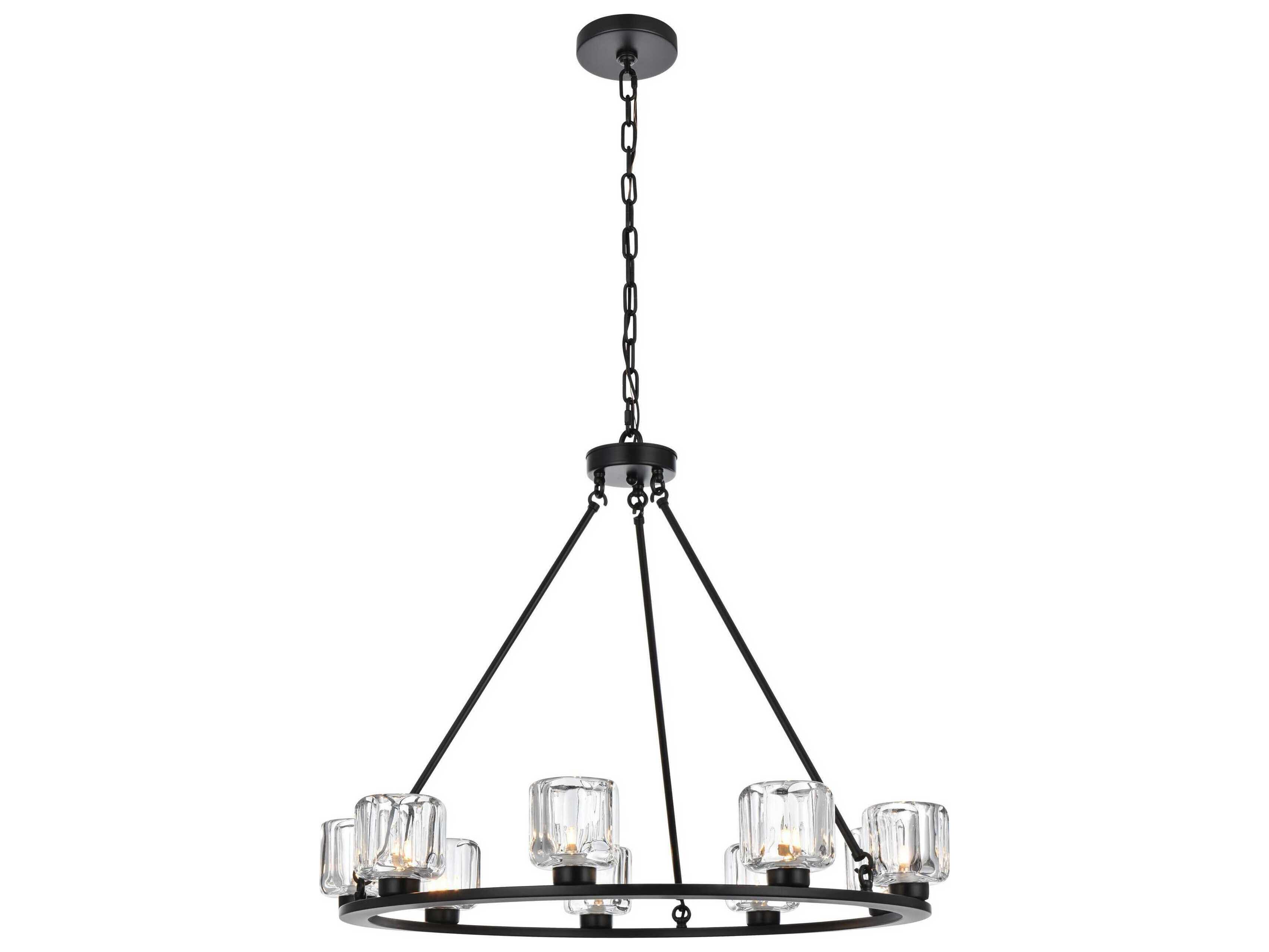 Elegant Lighting Cadence 9-Light Black Chandelier