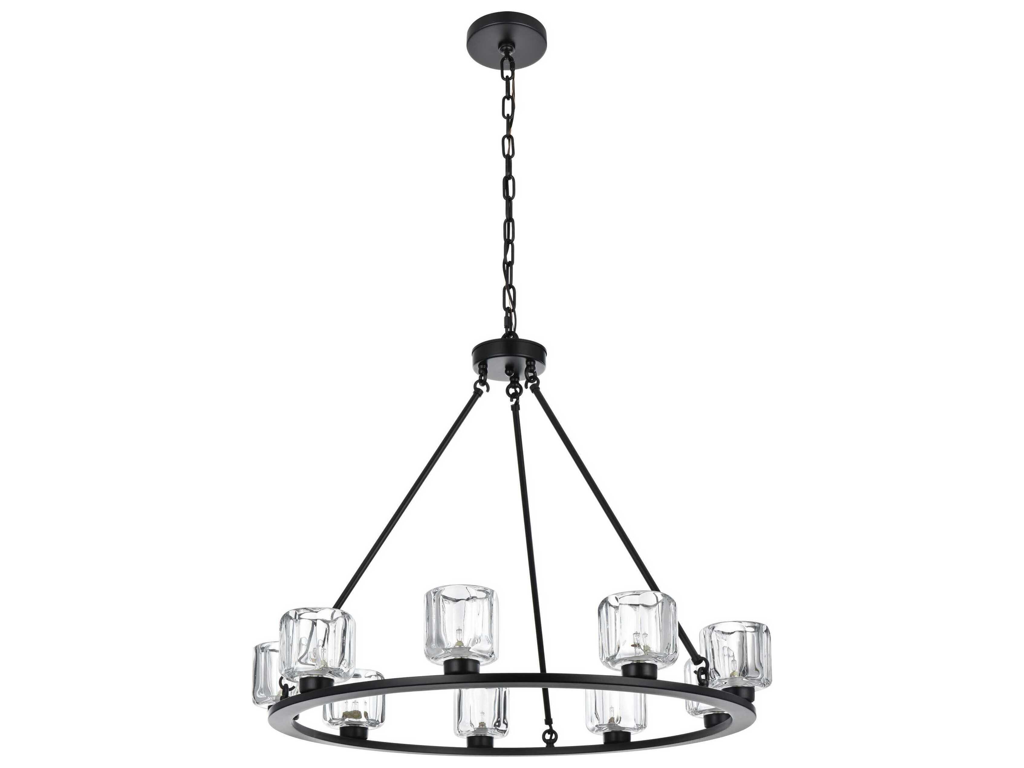 Elegant Lighting Cadence 9-Light Black Chandelier