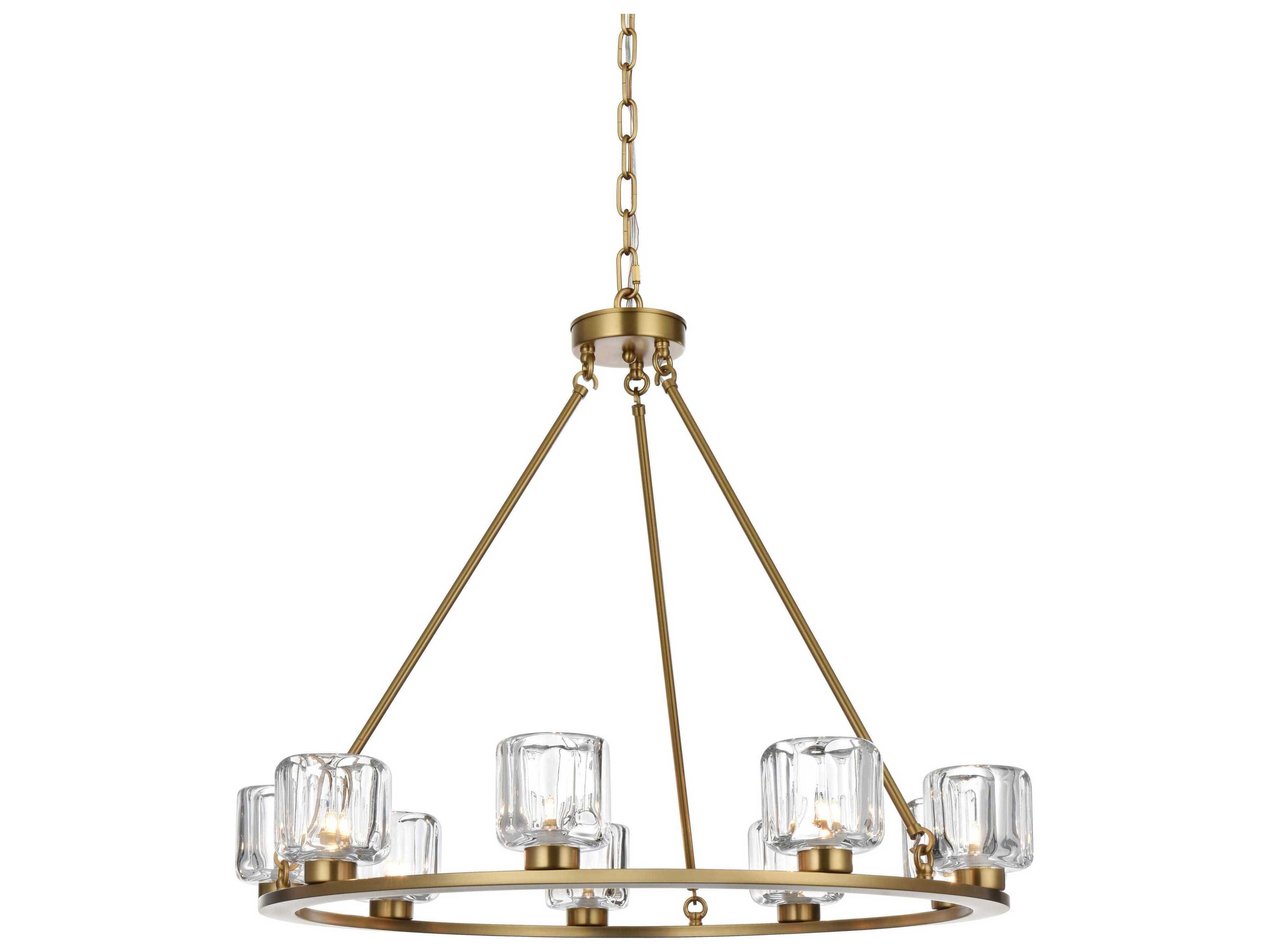 Elegant Lighting Cadence 9-Light Satin Gold Chandelier