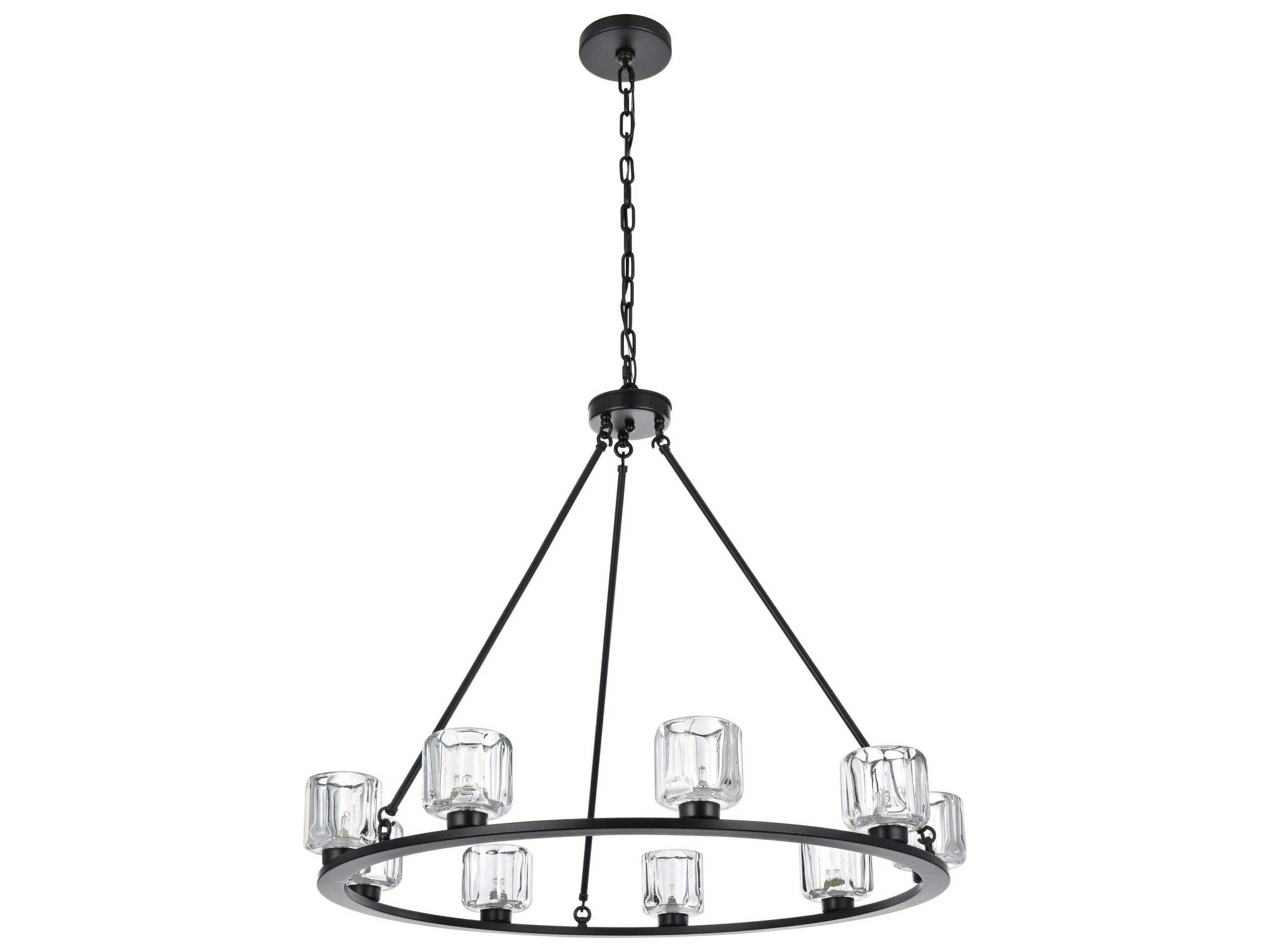 Elegant Lighting Cadence 9-Light Black Chandelier